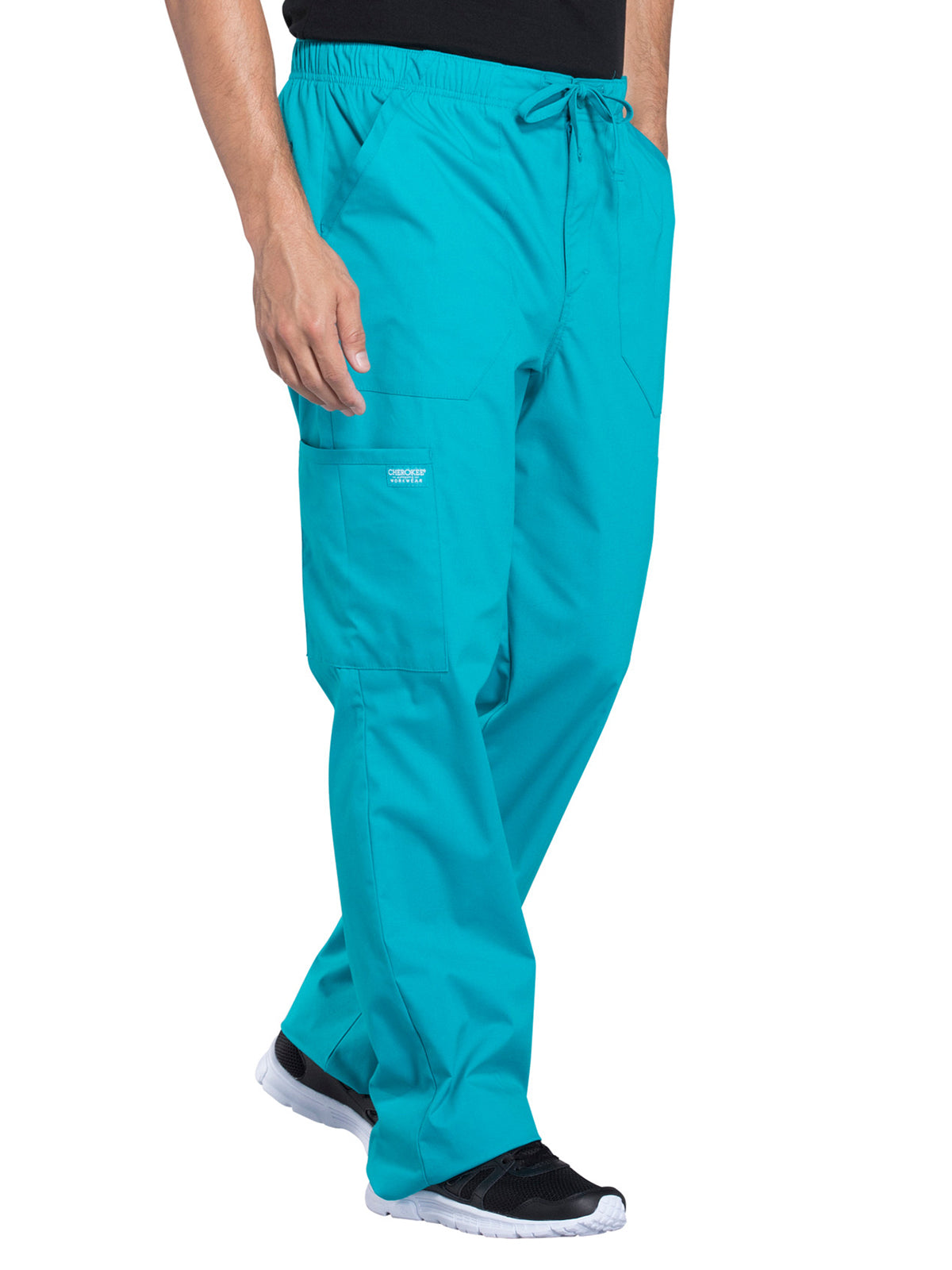 Men's Tapered Leg Fly Front Cargo Pant - WW190 - Teal Blue