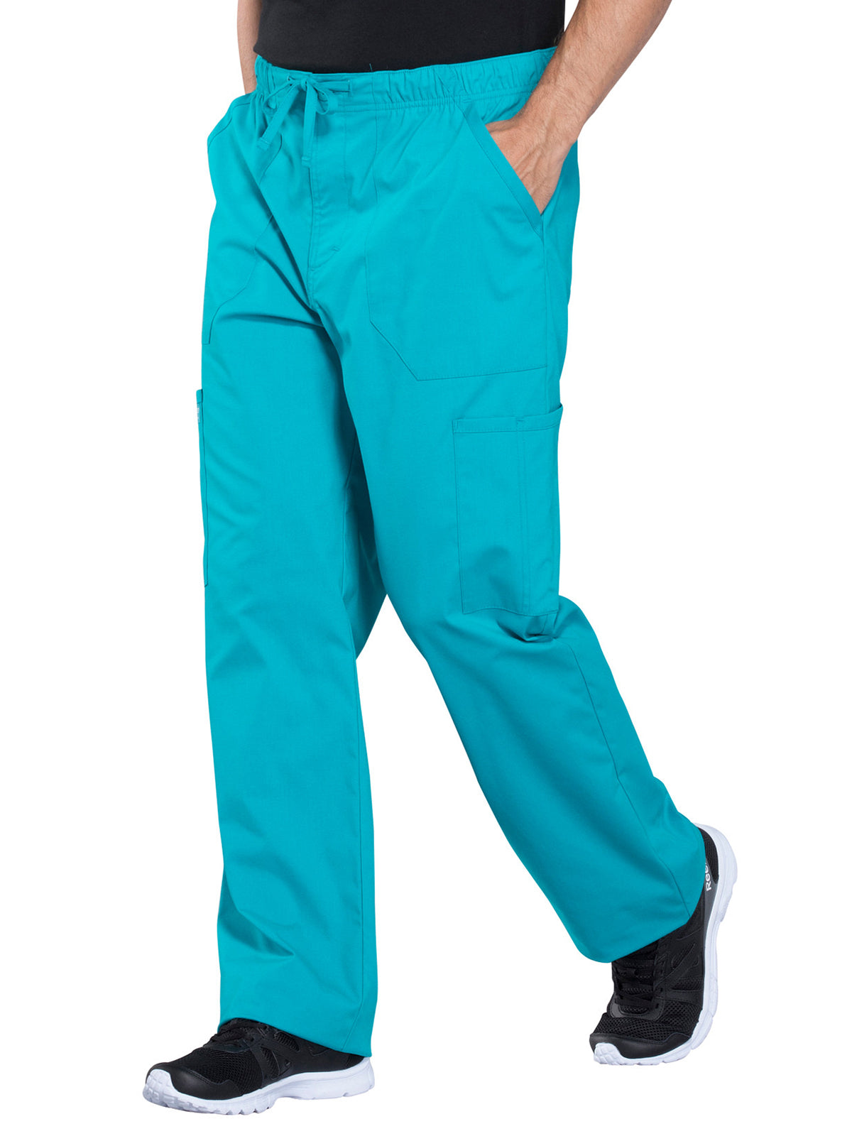 Men's Tapered Leg Fly Front Cargo Pant - WW190 - Teal Blue