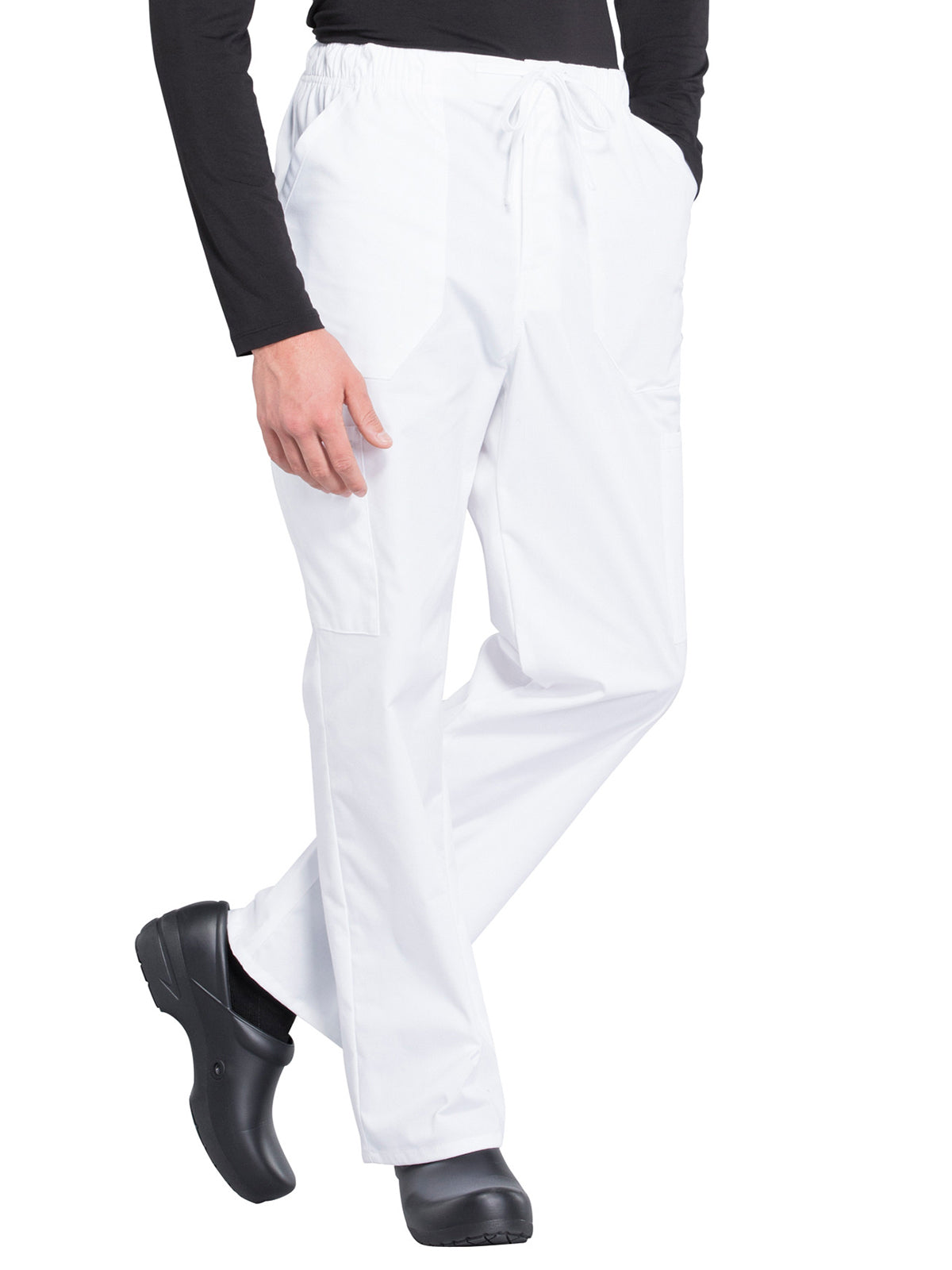 Men's Tapered Leg Fly Front Cargo Pant - WW190 - White