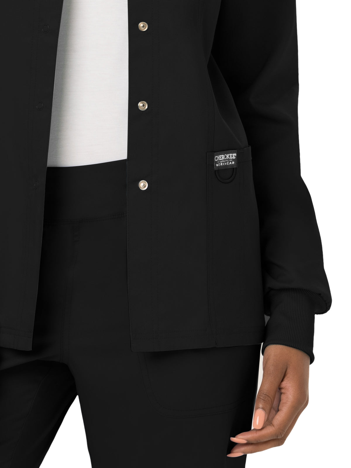 Women's 3-Pocket Snap Front Jacket - WW310 - Black