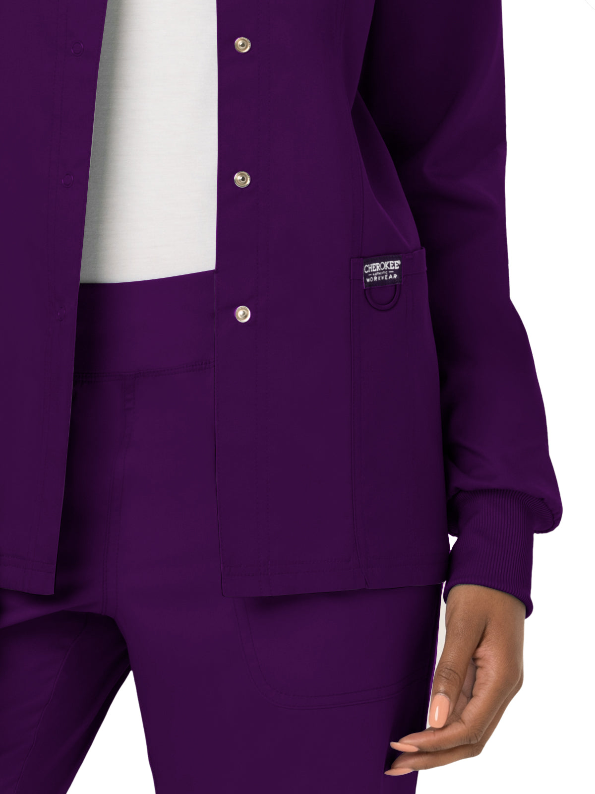 Women's 3-Pocket Snap Front Jacket - WW310 - Eggplant