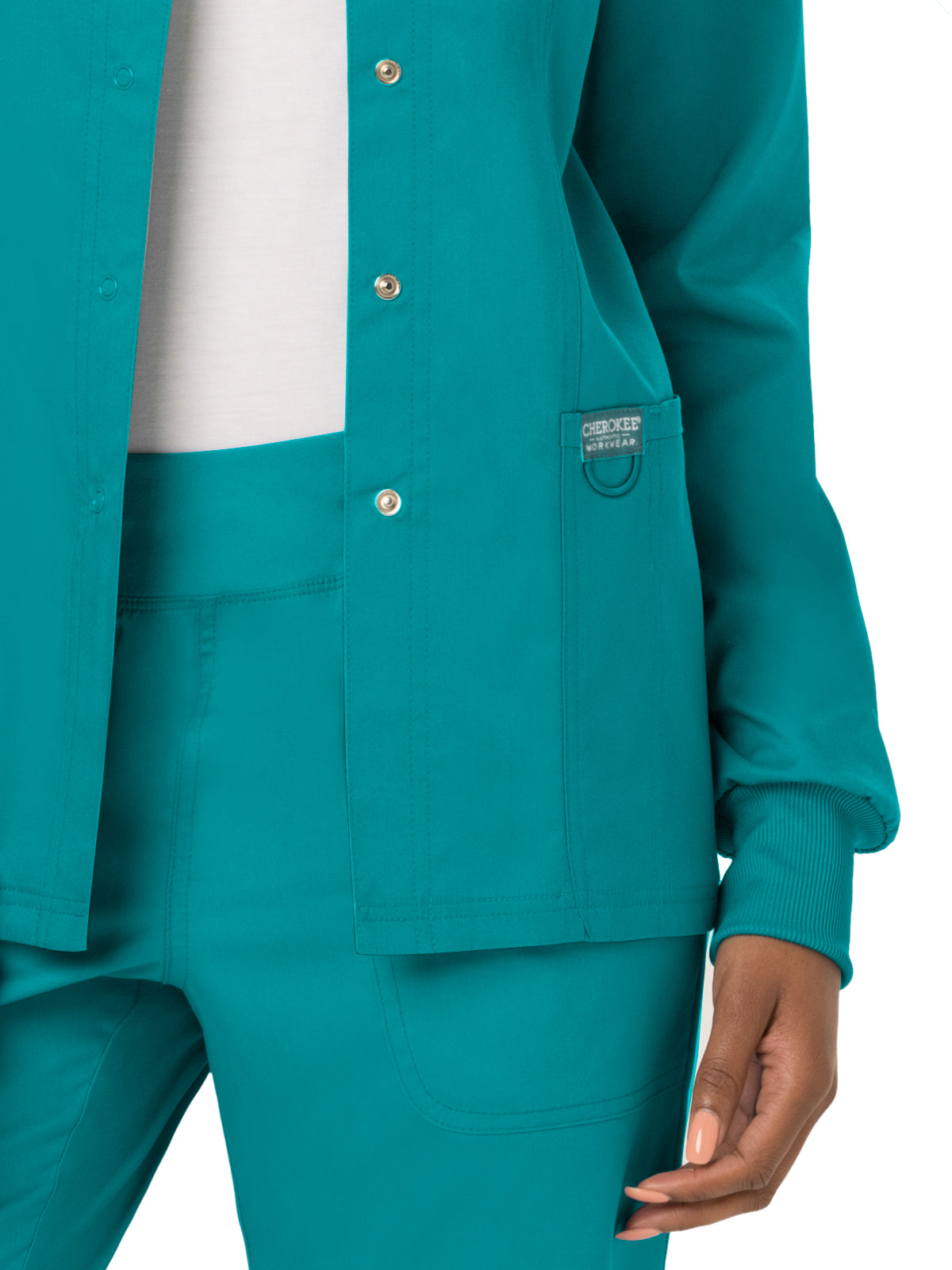 Women's 3-Pocket Snap Front Jacket - WW310 - Teal Blue