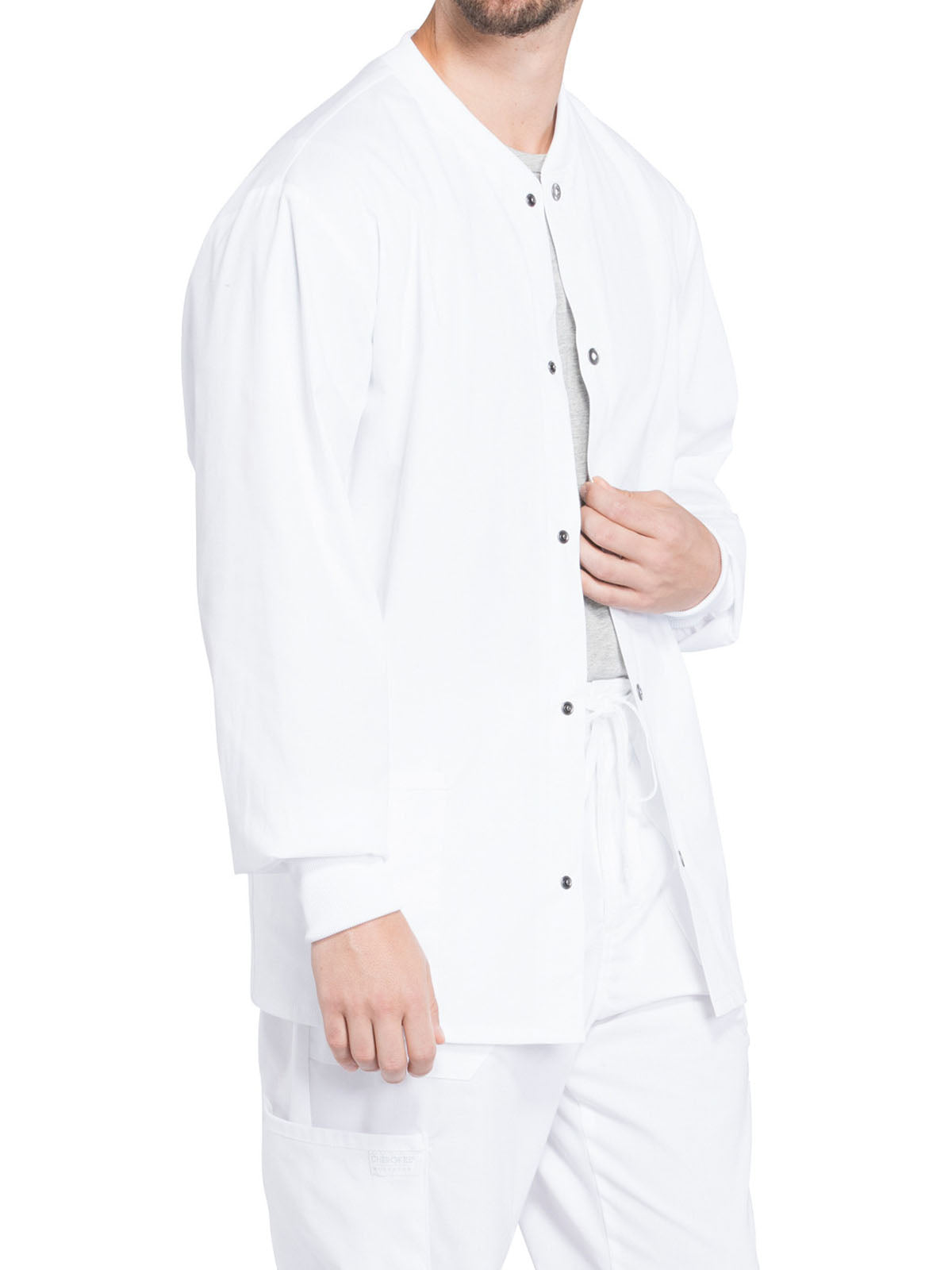 Men's 2-Pocket Snap Front Jacket - WW360 - White