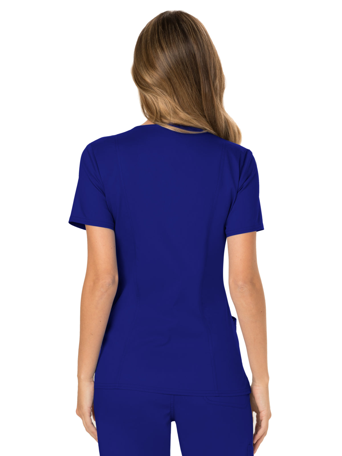 Women's 2-Pocket Mock Wrap Top - WW610 - Galaxy Blue