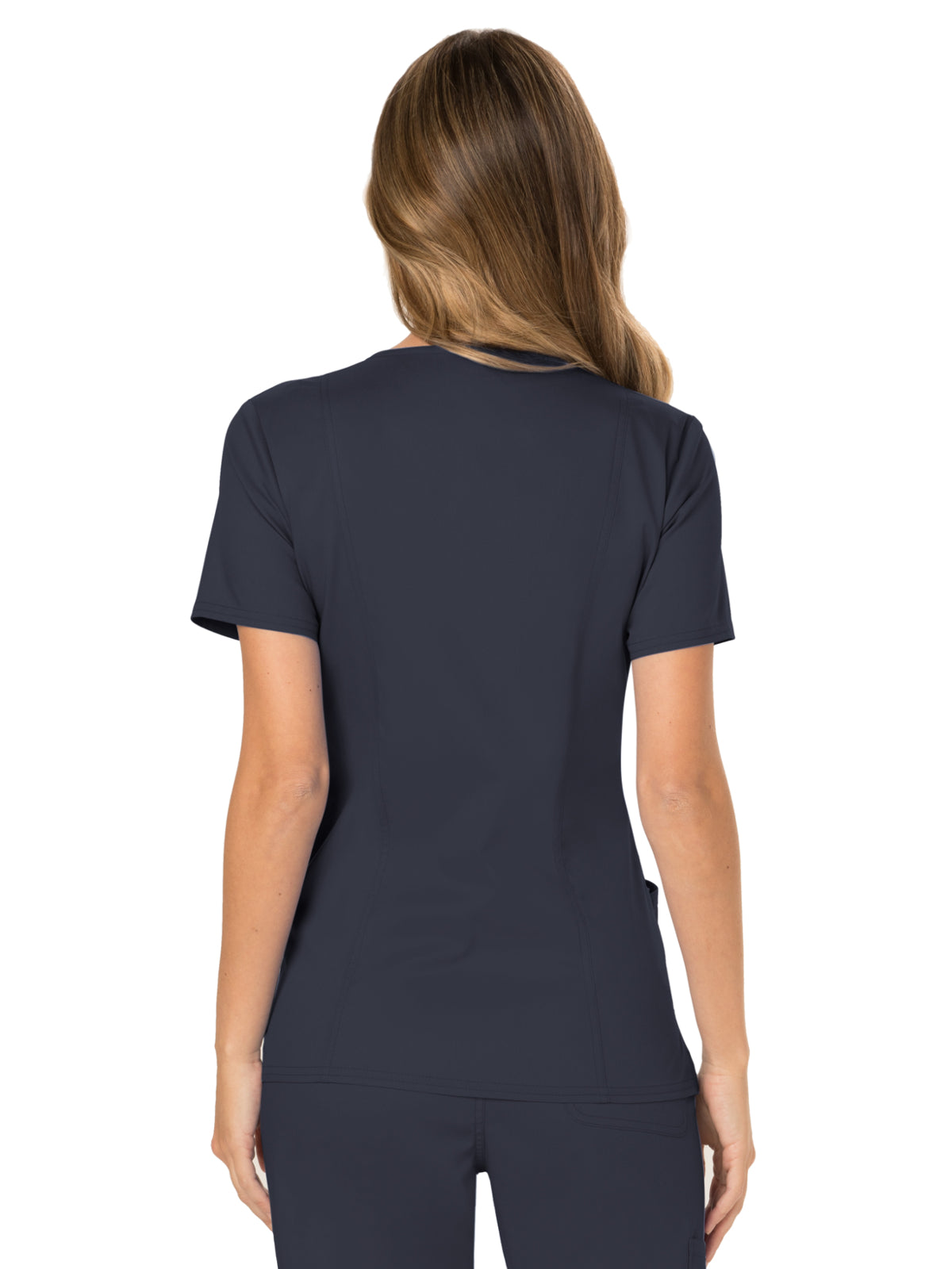 Women's 2-Pocket Mock Wrap Top - WW610 - Pewter