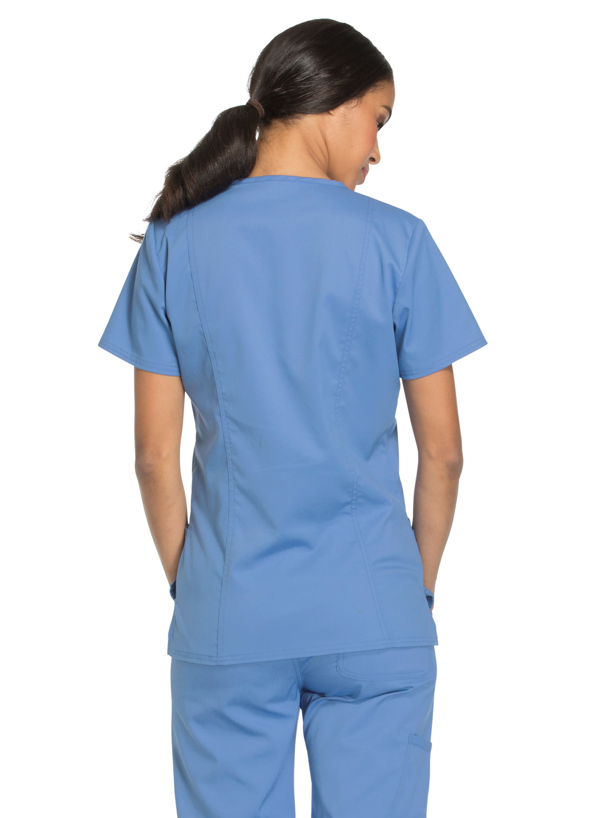 Women's 3-Pocket V-Neck Top - WW620 - Ciel