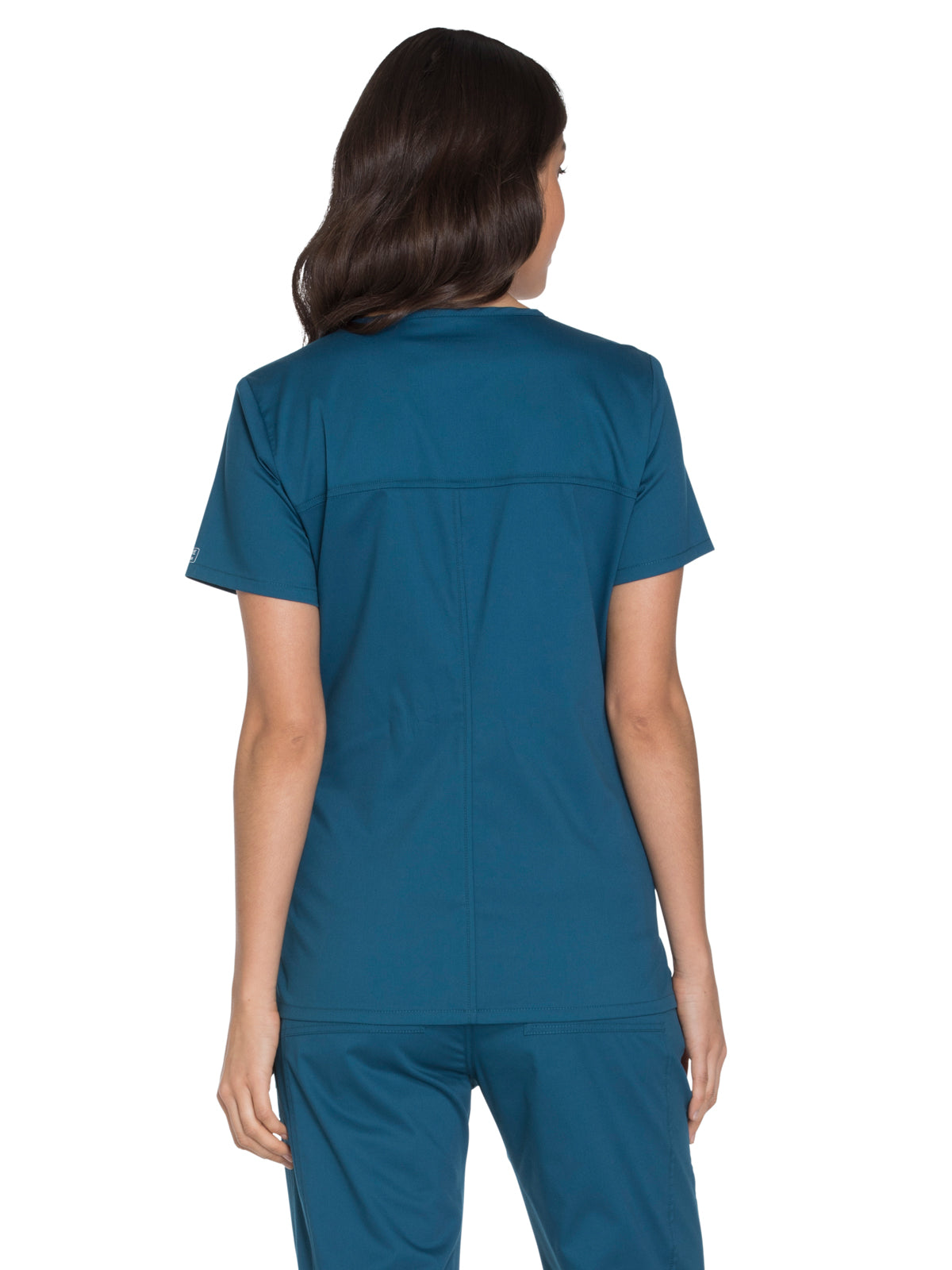 Women's 3-Pocket V-Neck Top - WW630 - Caribbean Blue