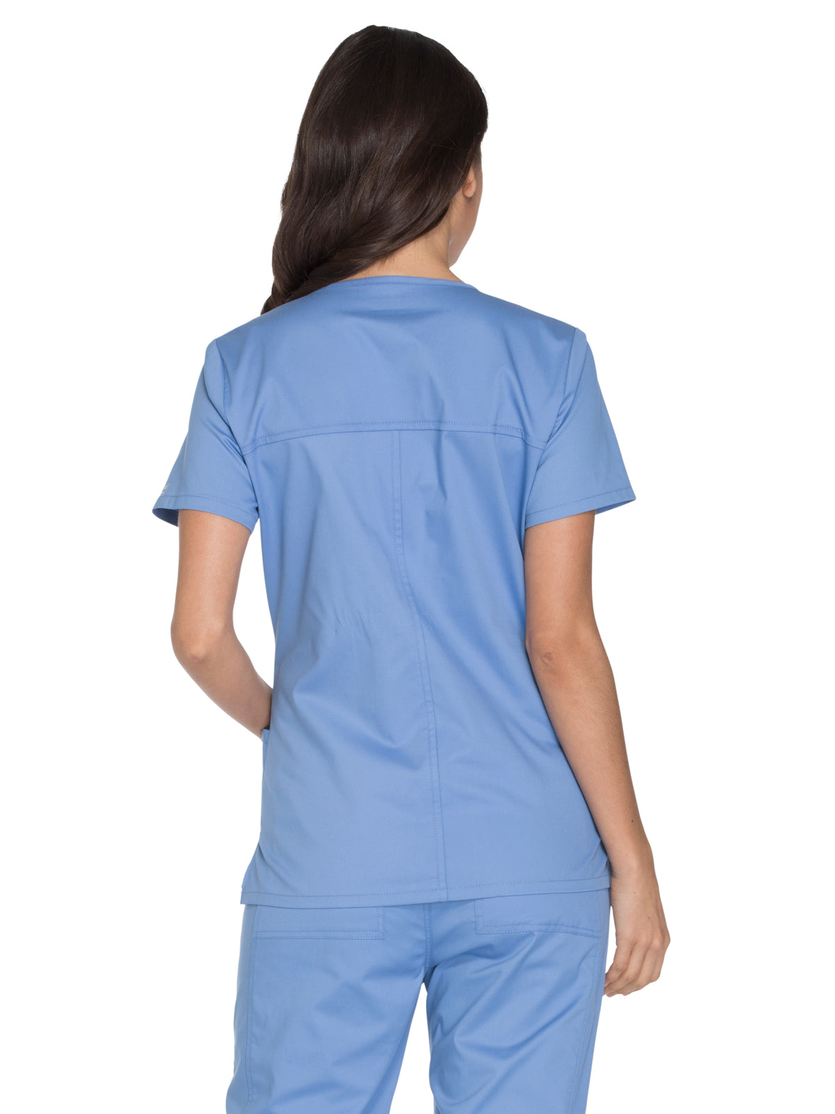 Women's 3-Pocket V-Neck Top - WW630 - Ciel