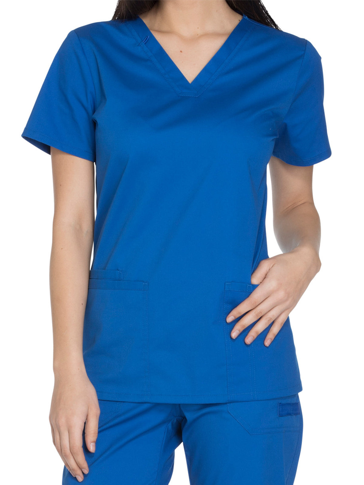 Women's 3-Pocket V-Neck Top - WW630 - Royal