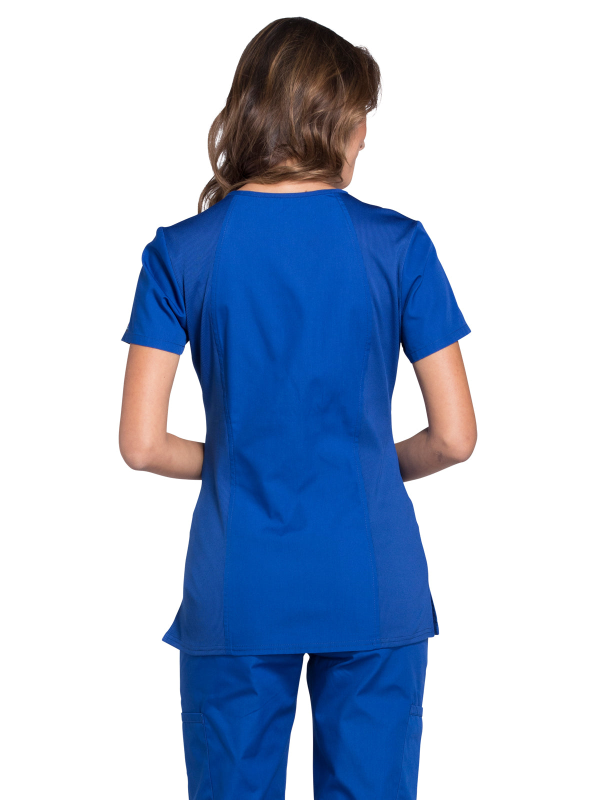 Women's 2-Pocket V-Neck Top - WW645 - Galaxy Blue