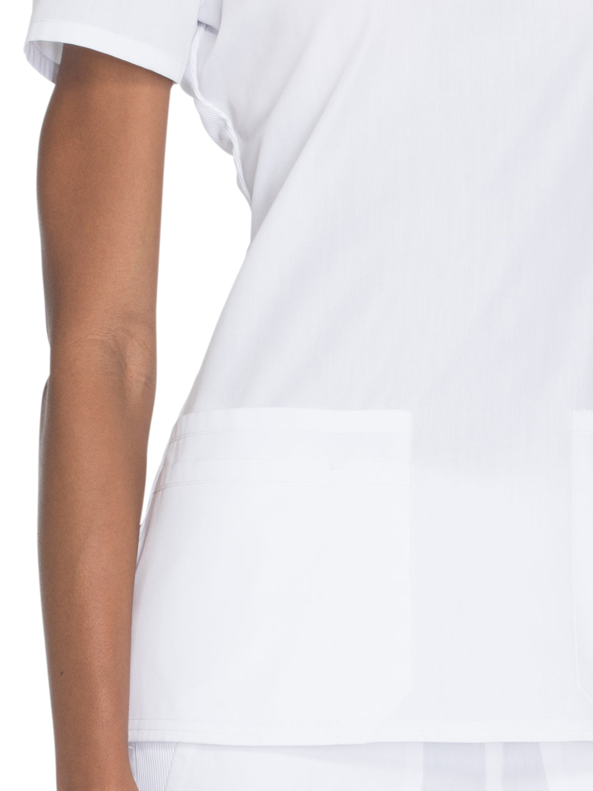 Women's 2-Pocket V-Neck Top - WW645 - White