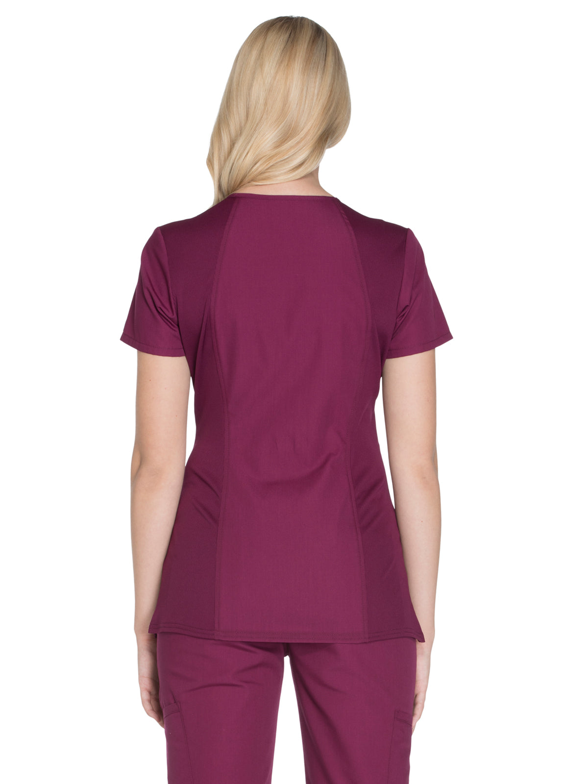 Women's 2-Pocket V-Neck Top - WW645 - Wine