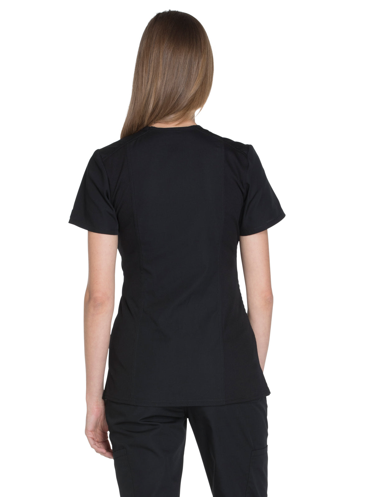 Women's 2-Pocket Mock Wrap Top - WW650 - Black