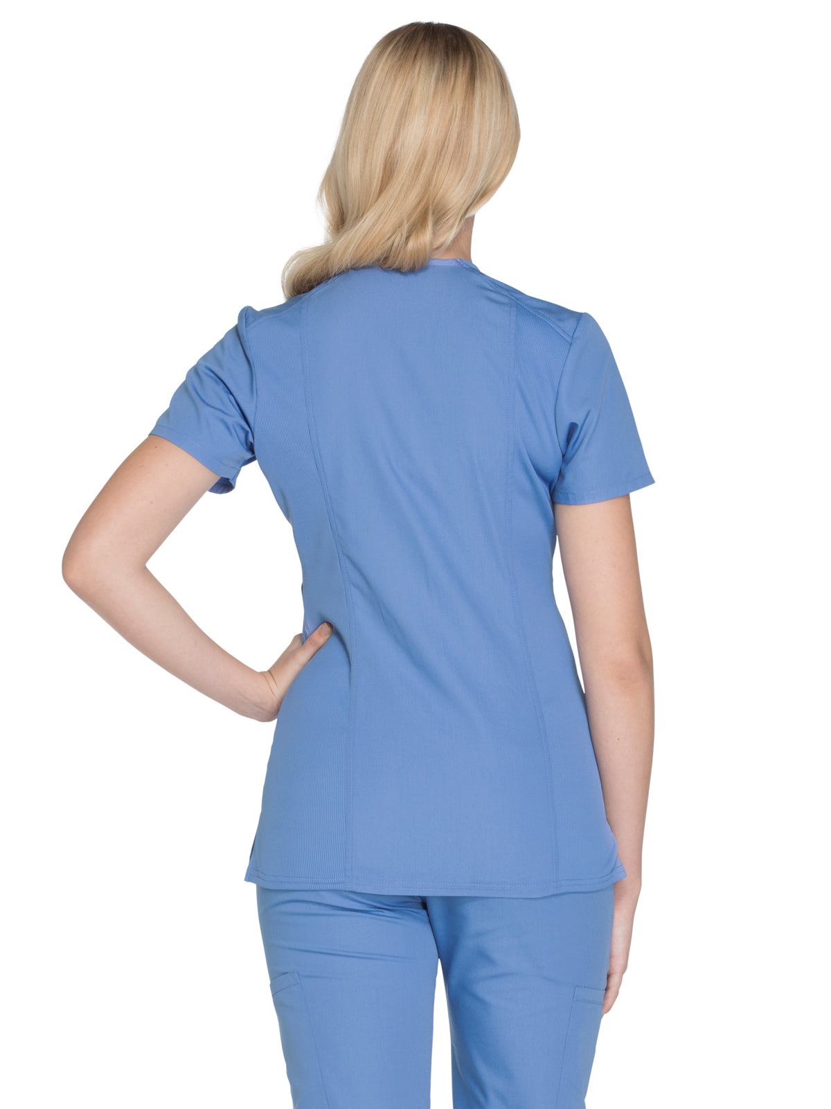Women's 2-Pocket Mock Wrap Top - WW650 - Ciel