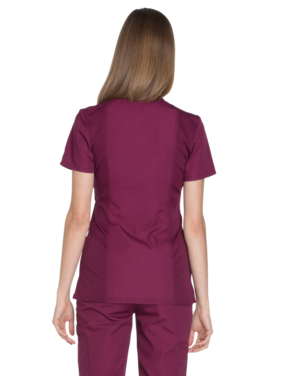 Women's 2-Pocket Mock Wrap Top - WW650 - Wine