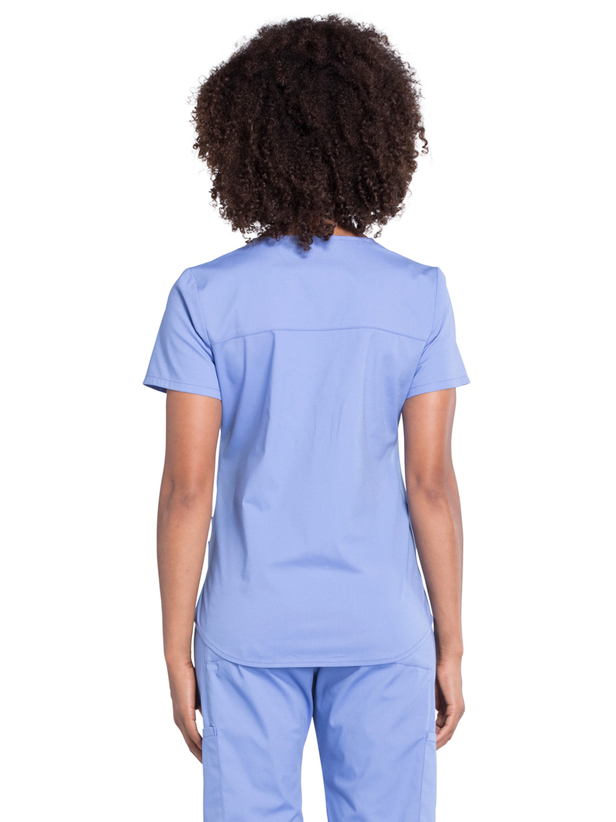 Women's 3-Pocket V-Neck Top - WW665 - Ciel Blue