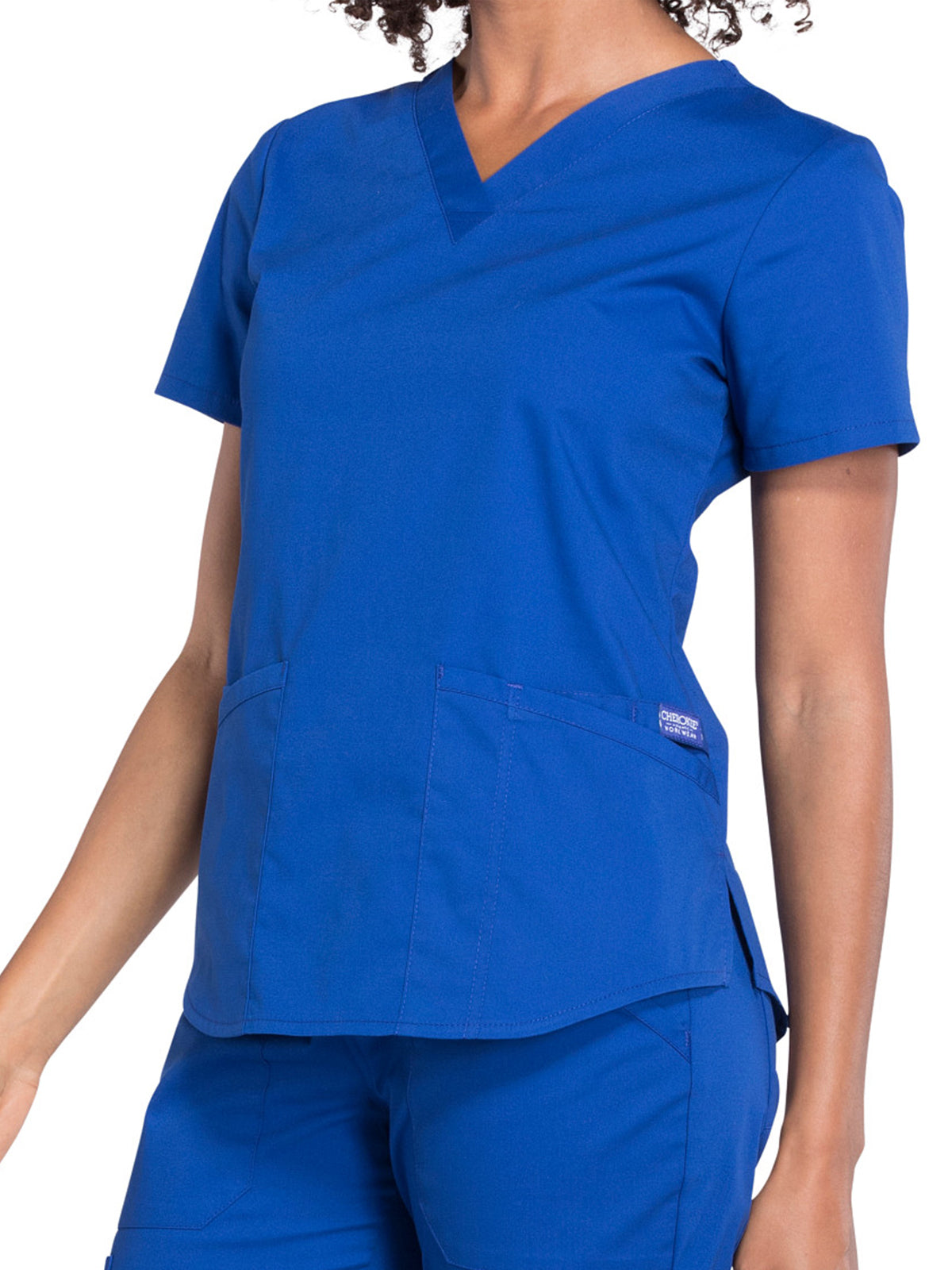 Women's 3-Pocket V-Neck Top - WW665 - Galaxy Blue