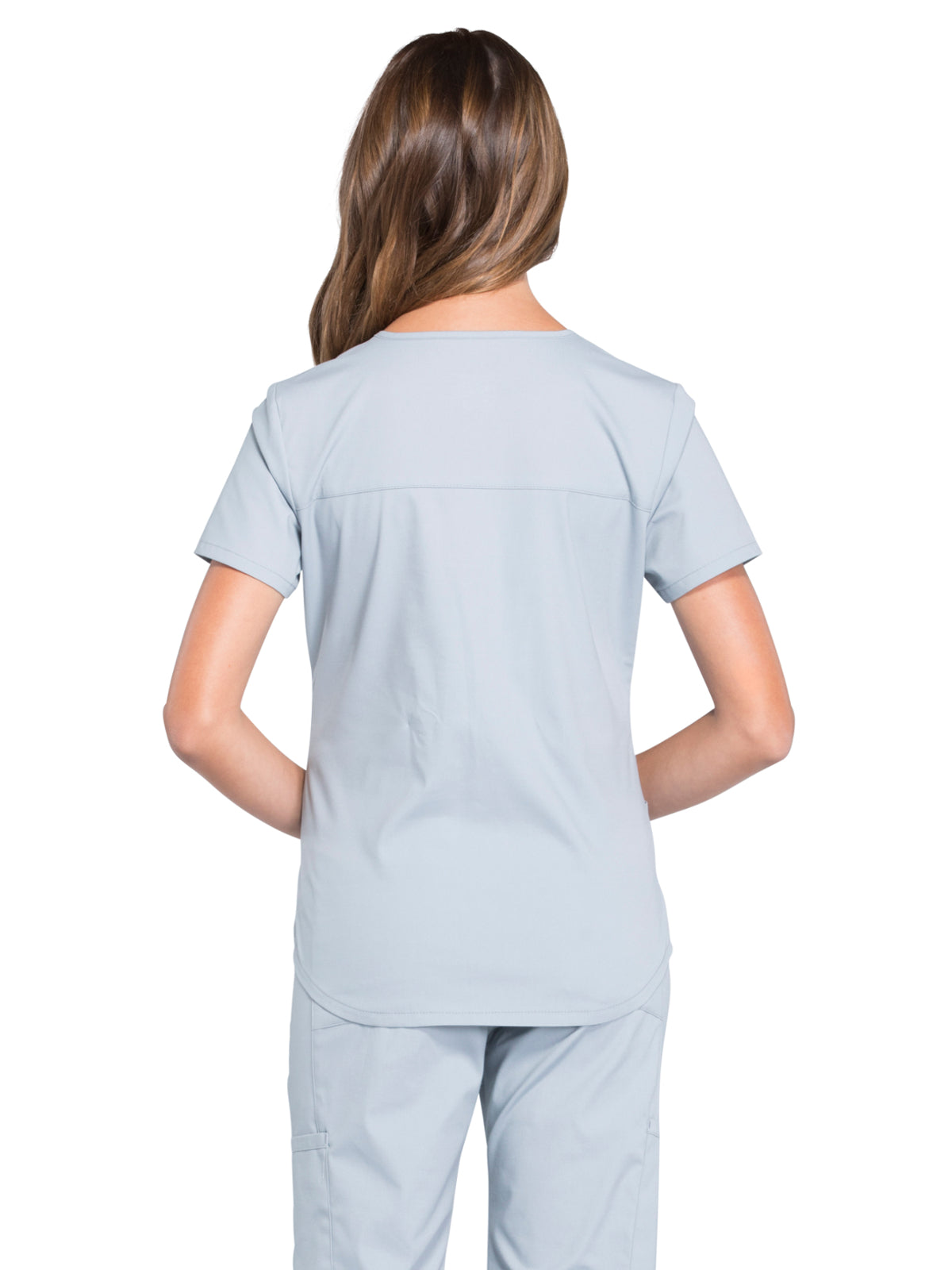 Women's 3-Pocket V-Neck Top - WW665 - Grey