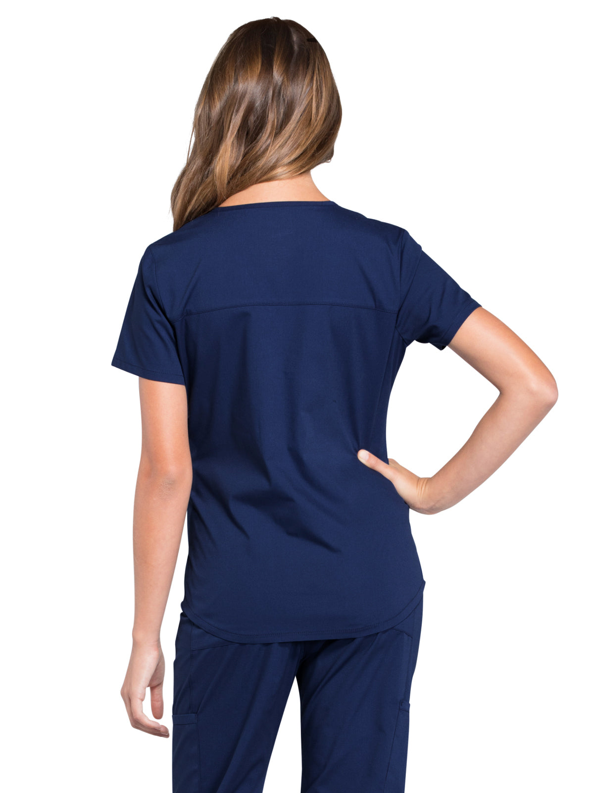Women's 3-Pocket V-Neck Top - WW665 - Navy