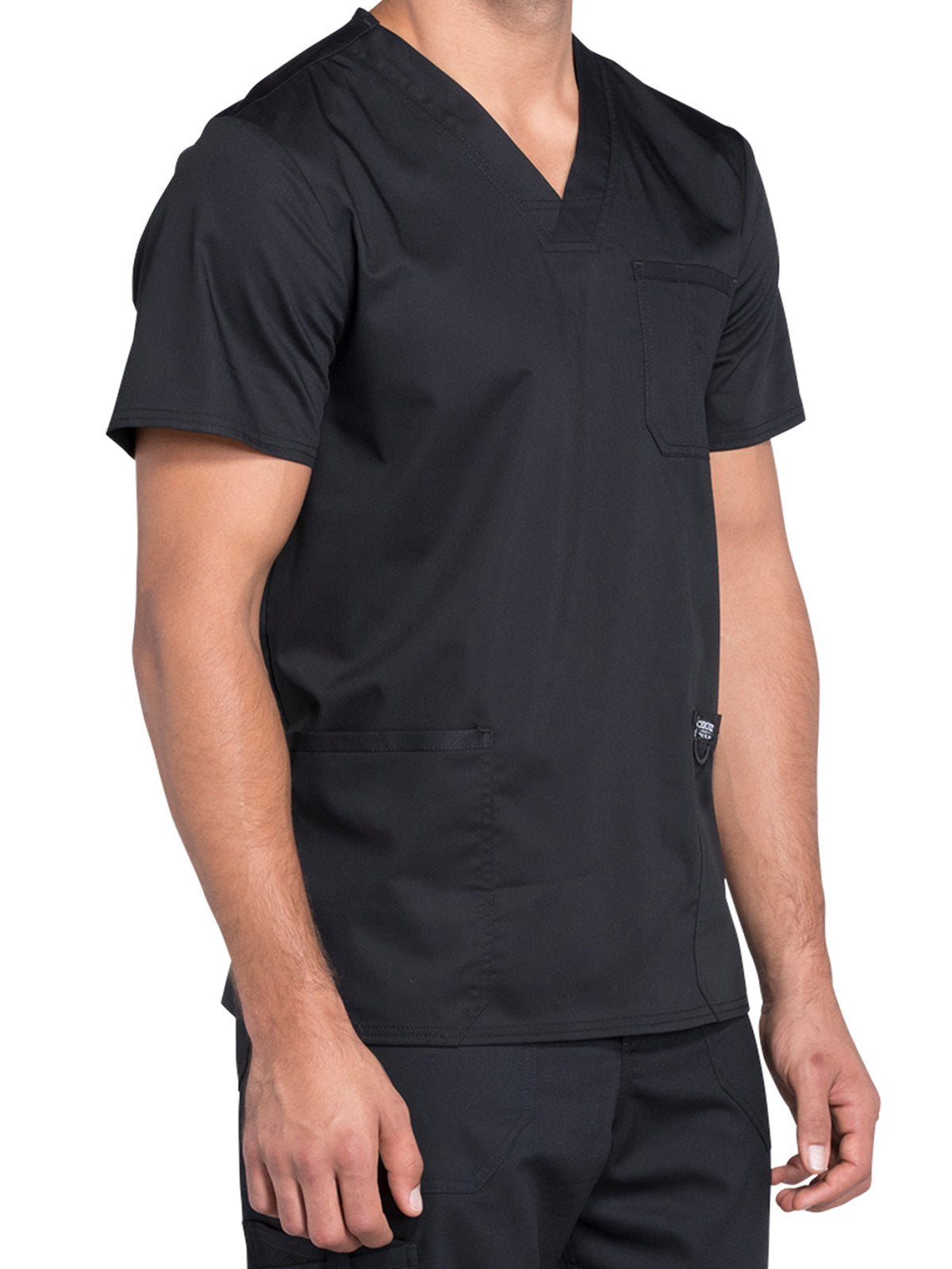 Men's 3-Pocket V-Neck Top - WW670 - Black