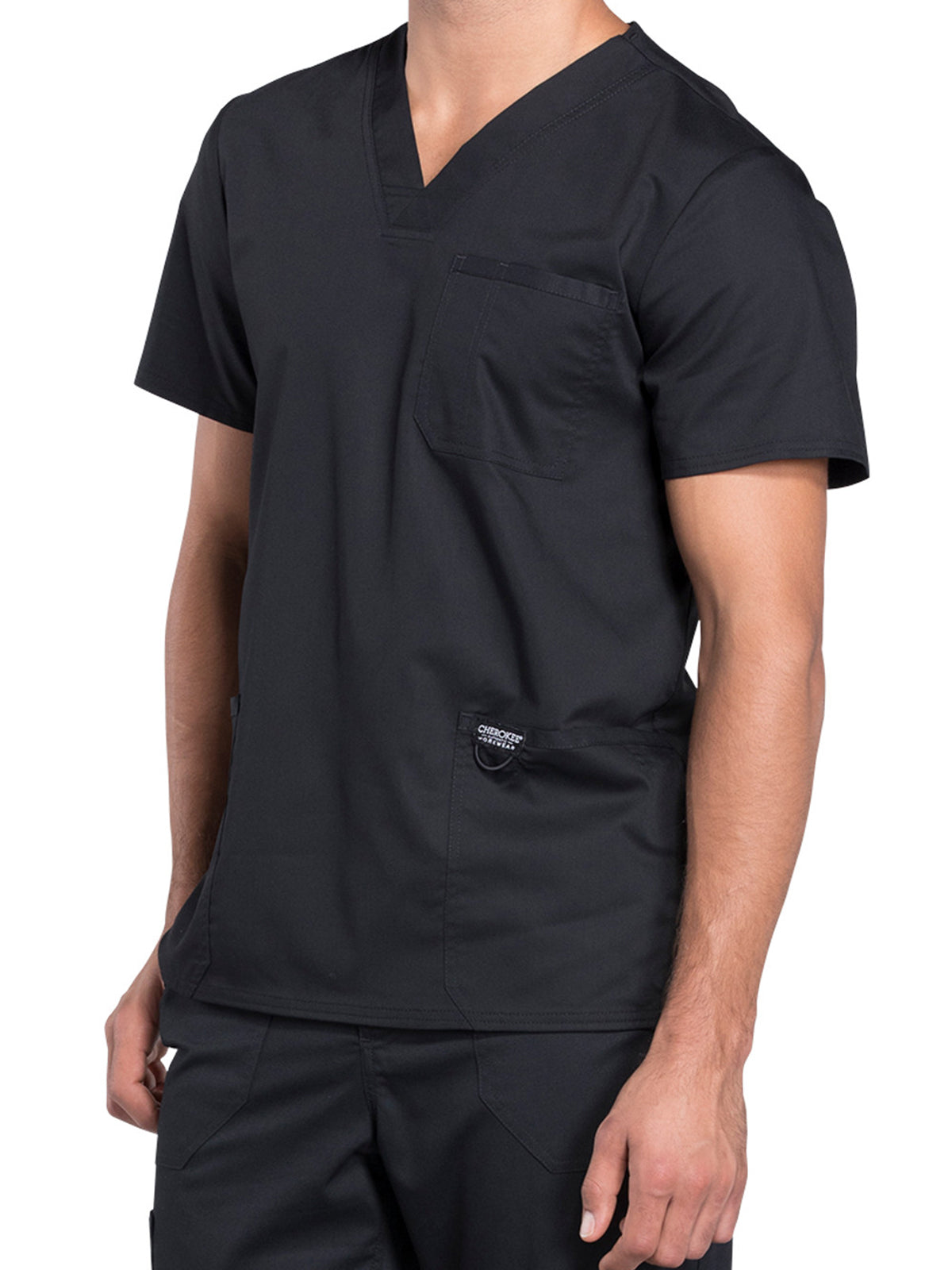 Men's 3-Pocket V-Neck Top - WW670 - Black