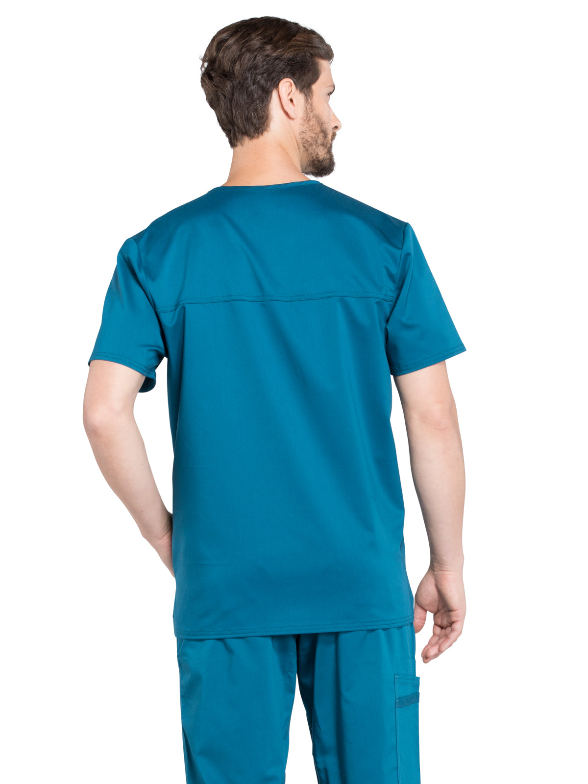 Men's 3-Pocket V-Neck Top - WW670 - Caribbean Blue