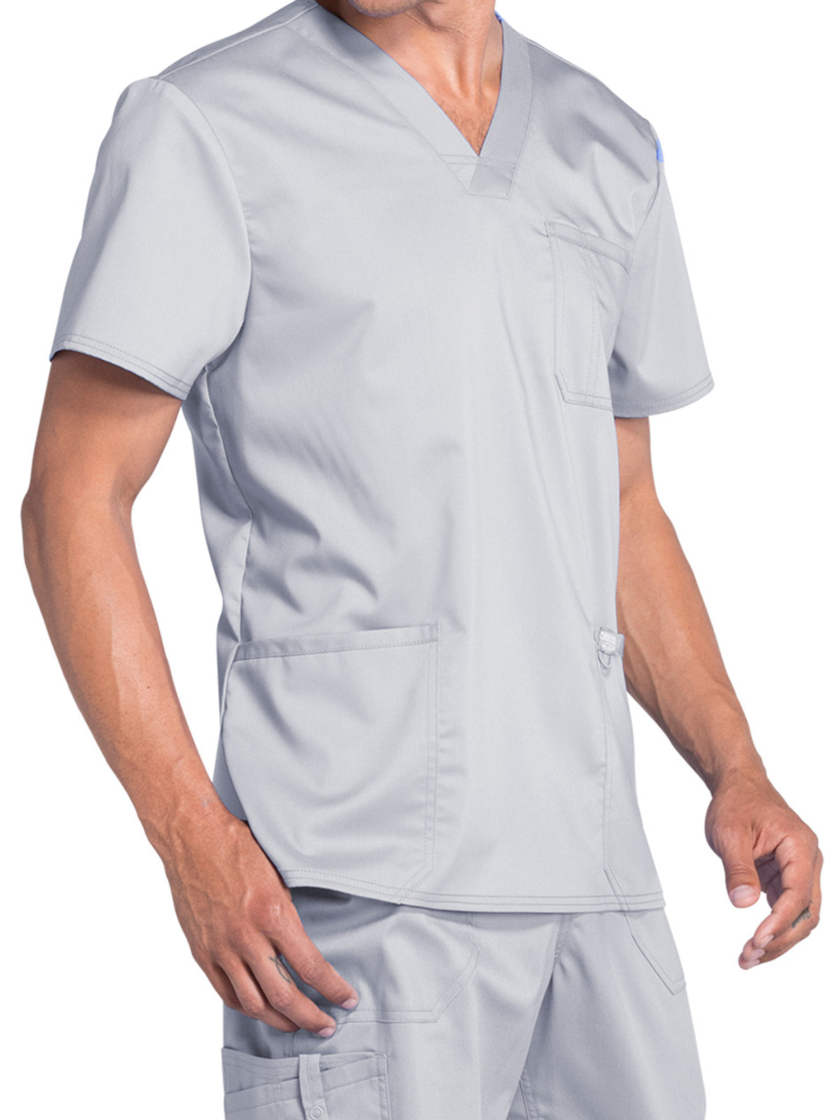 Men's 3-Pocket V-Neck Top - WW670 - Grey