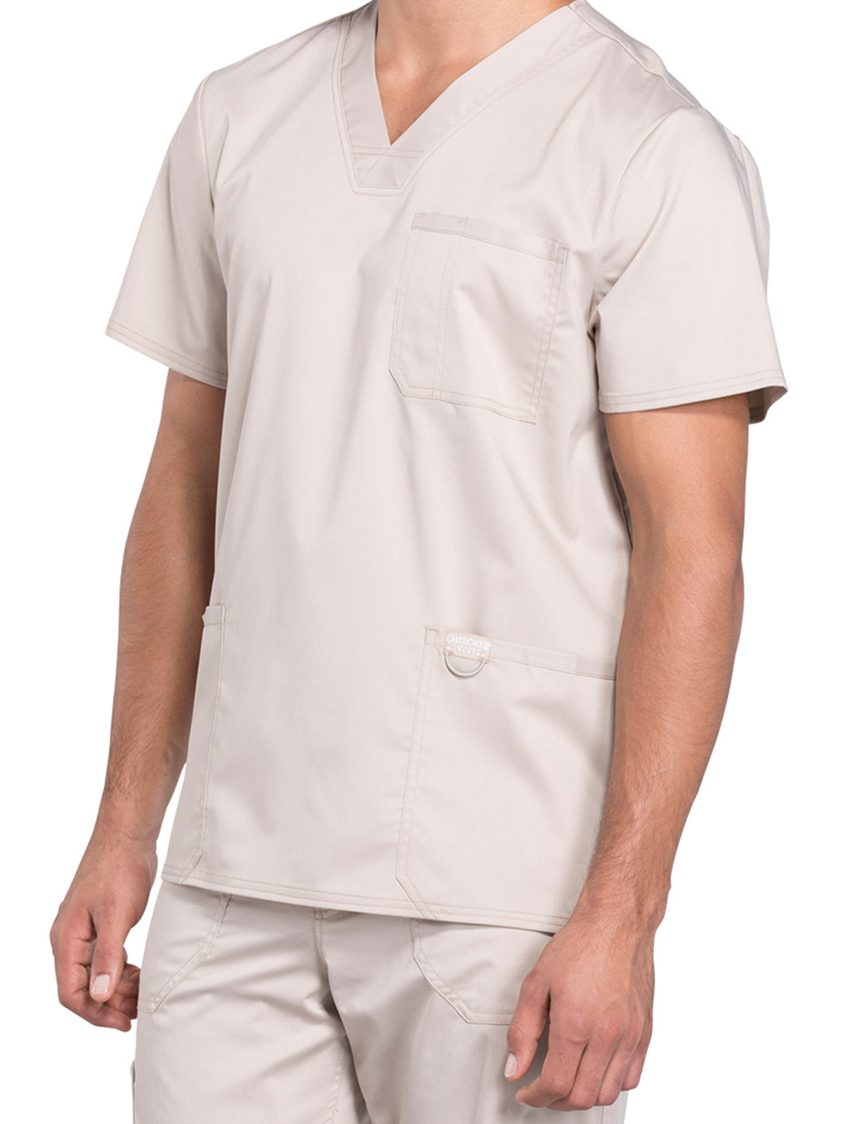 Men's 3-Pocket V-Neck Top - WW670 - Khaki