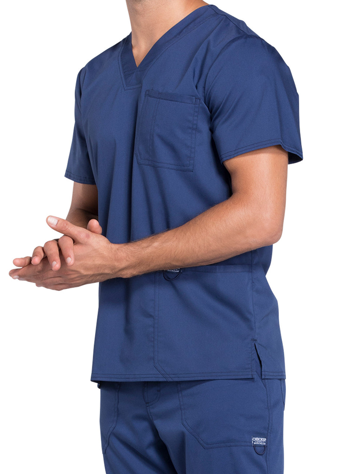 Men's 3-Pocket V-Neck Top - WW670 - Navy
