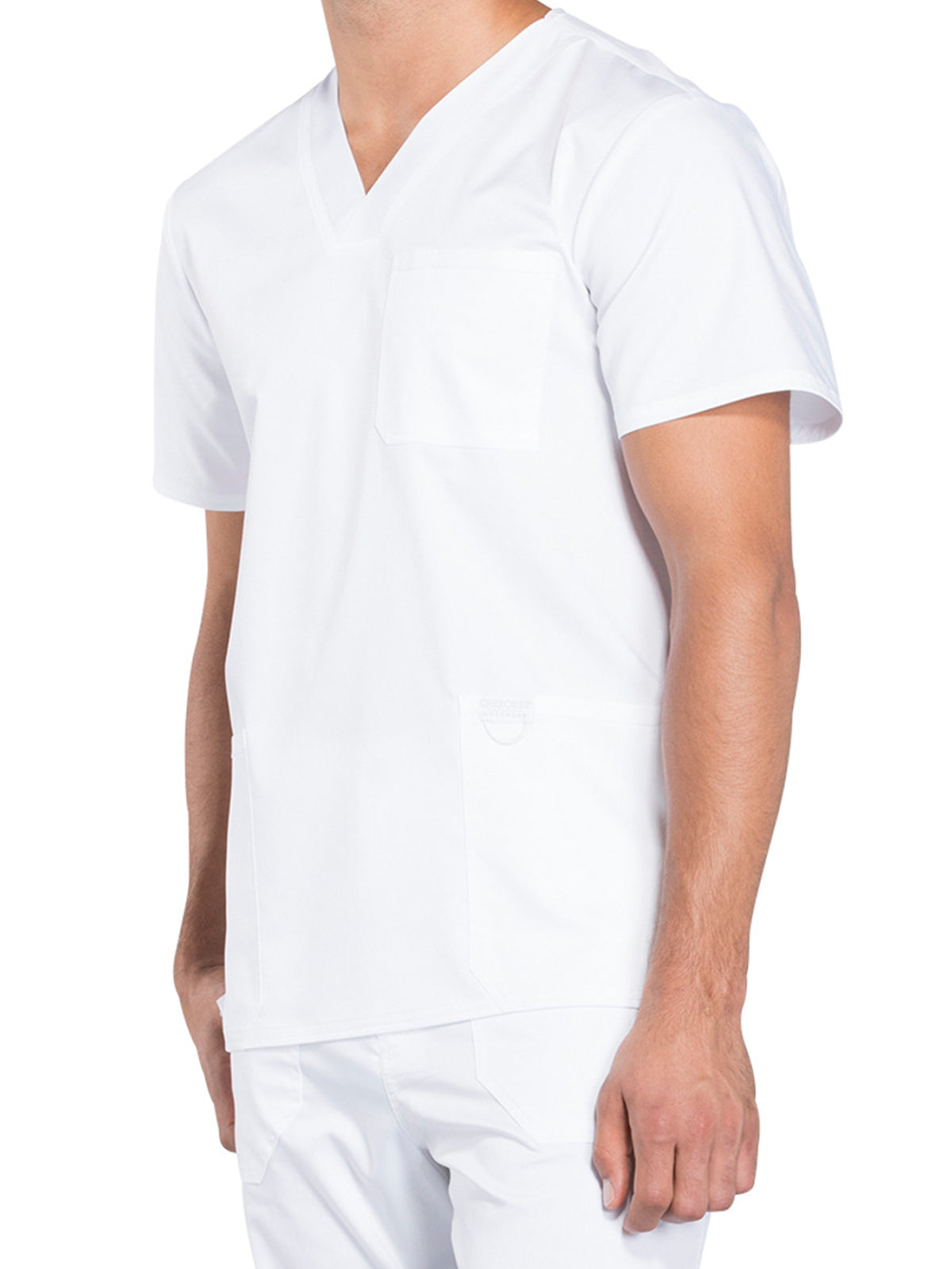 Men's 3-Pocket V-Neck Top - WW670 - White