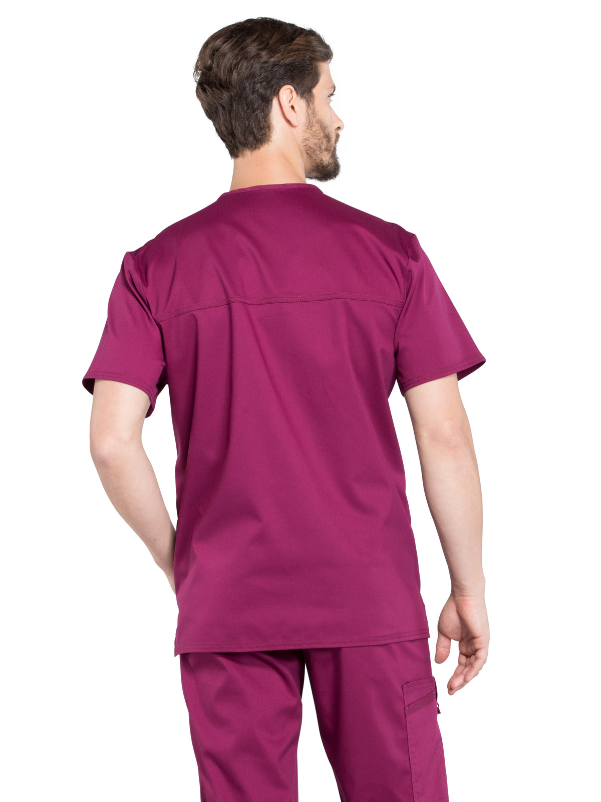 Men's 3-Pocket V-Neck Top - WW670 - Wine