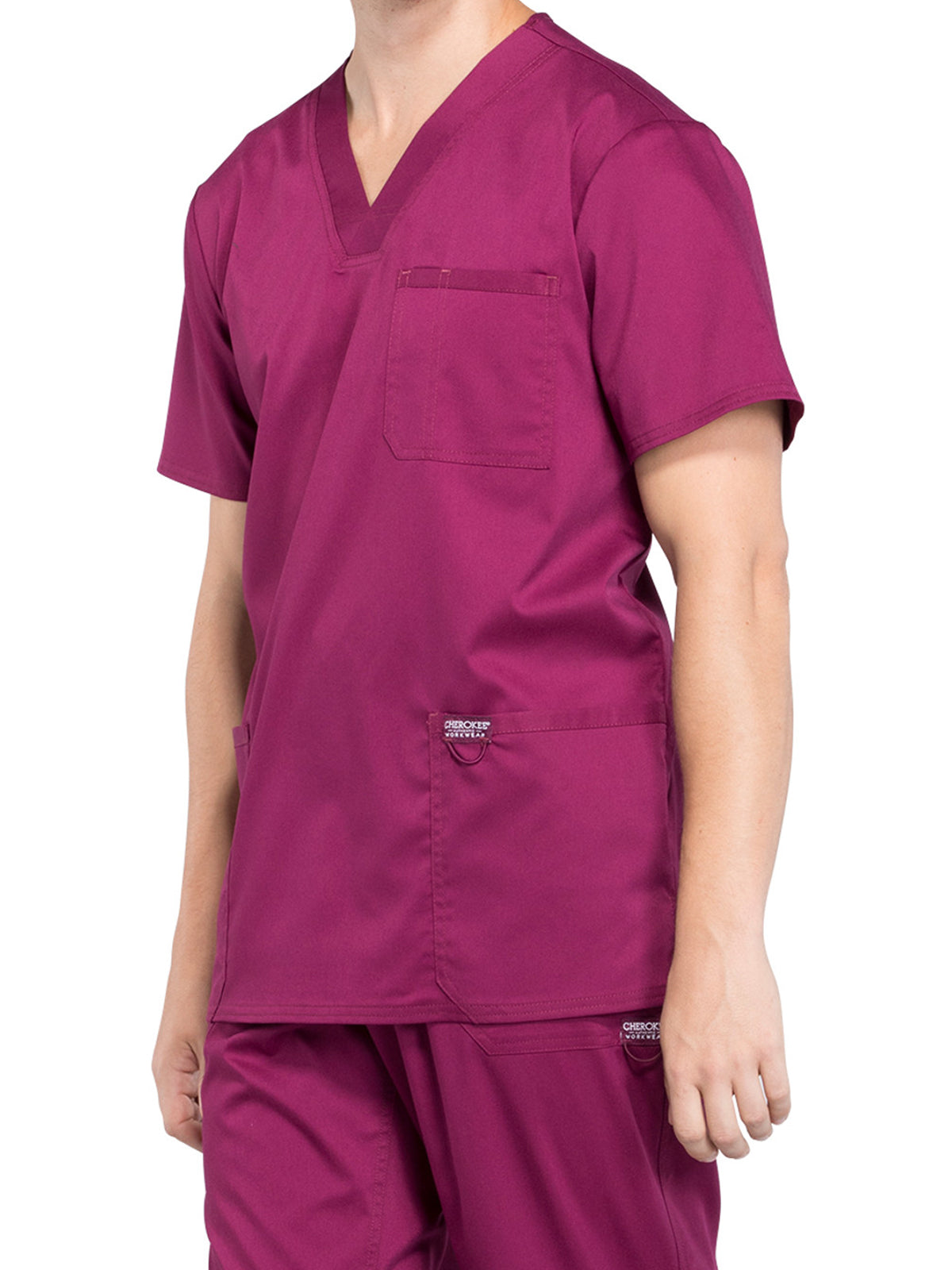 Men's 3-Pocket V-Neck Top - WW670 - Wine