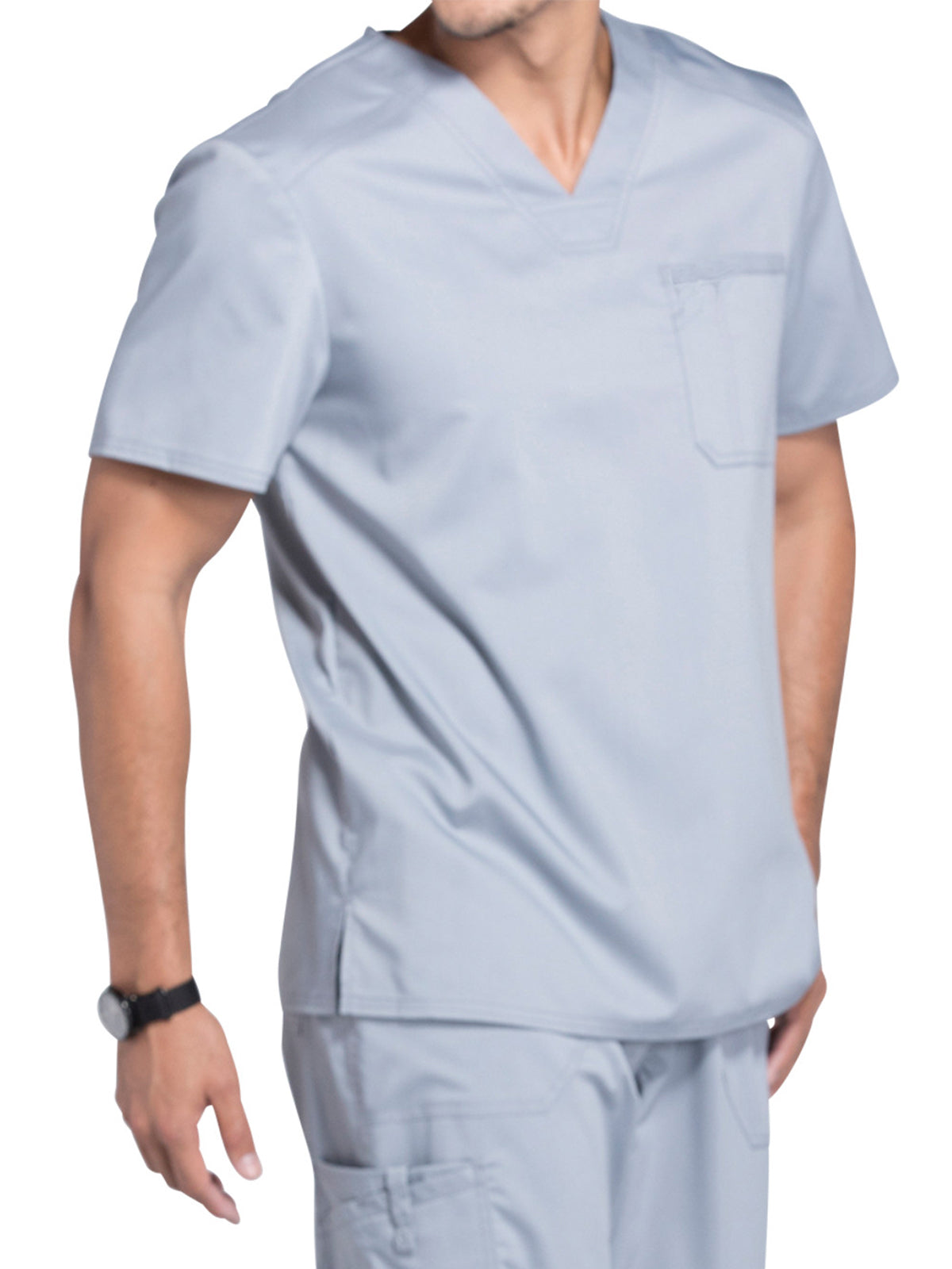Men's 1-Pocket Tuckable V-Neck Top - WW690 - Grey