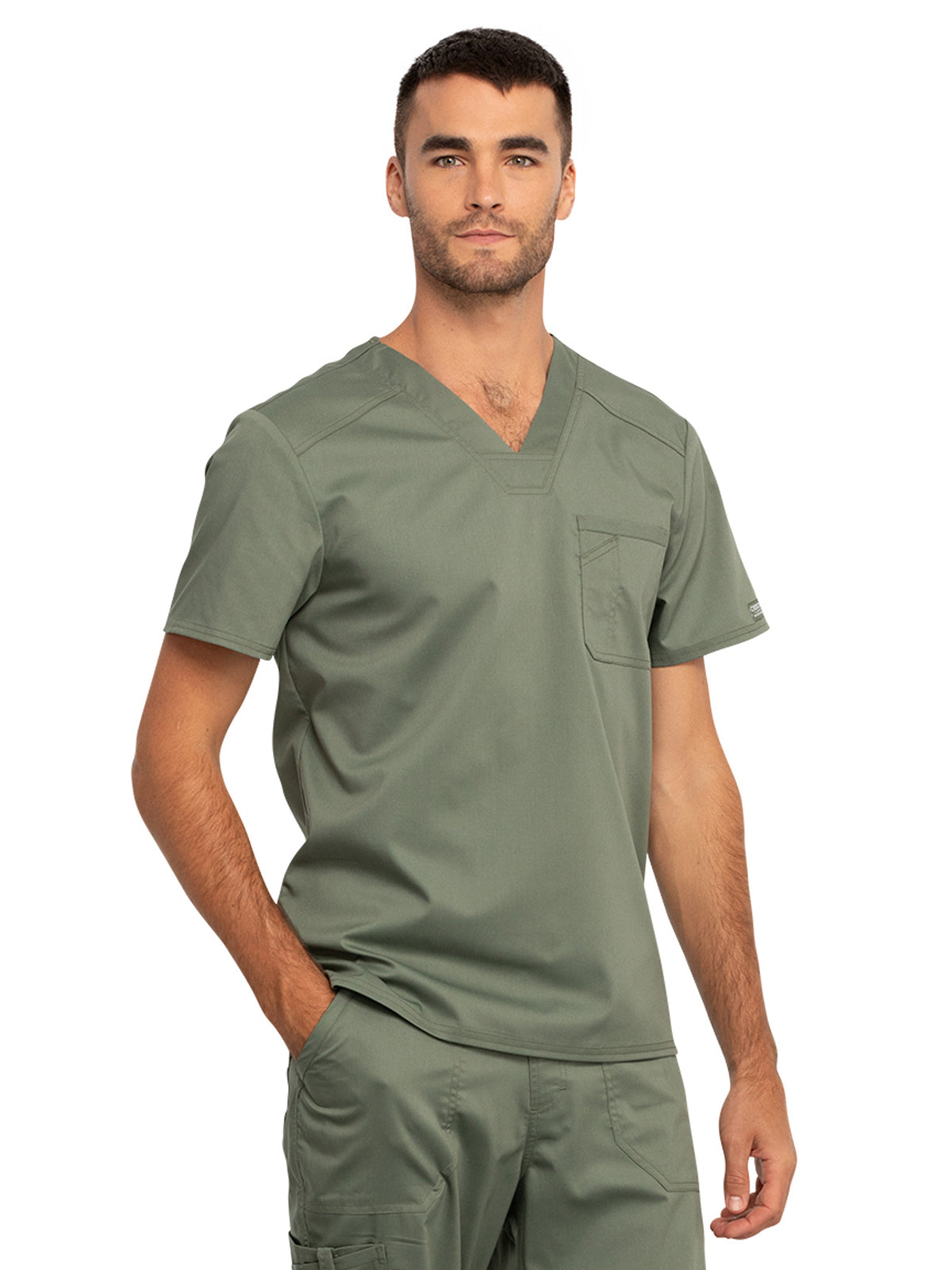 Men's 1-Pocket Tuckable V-Neck Top - WW690 - Olive