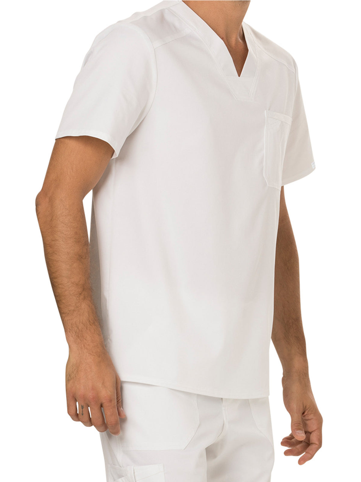 Men's 1-Pocket Tuckable V-Neck Top - WW690 - White