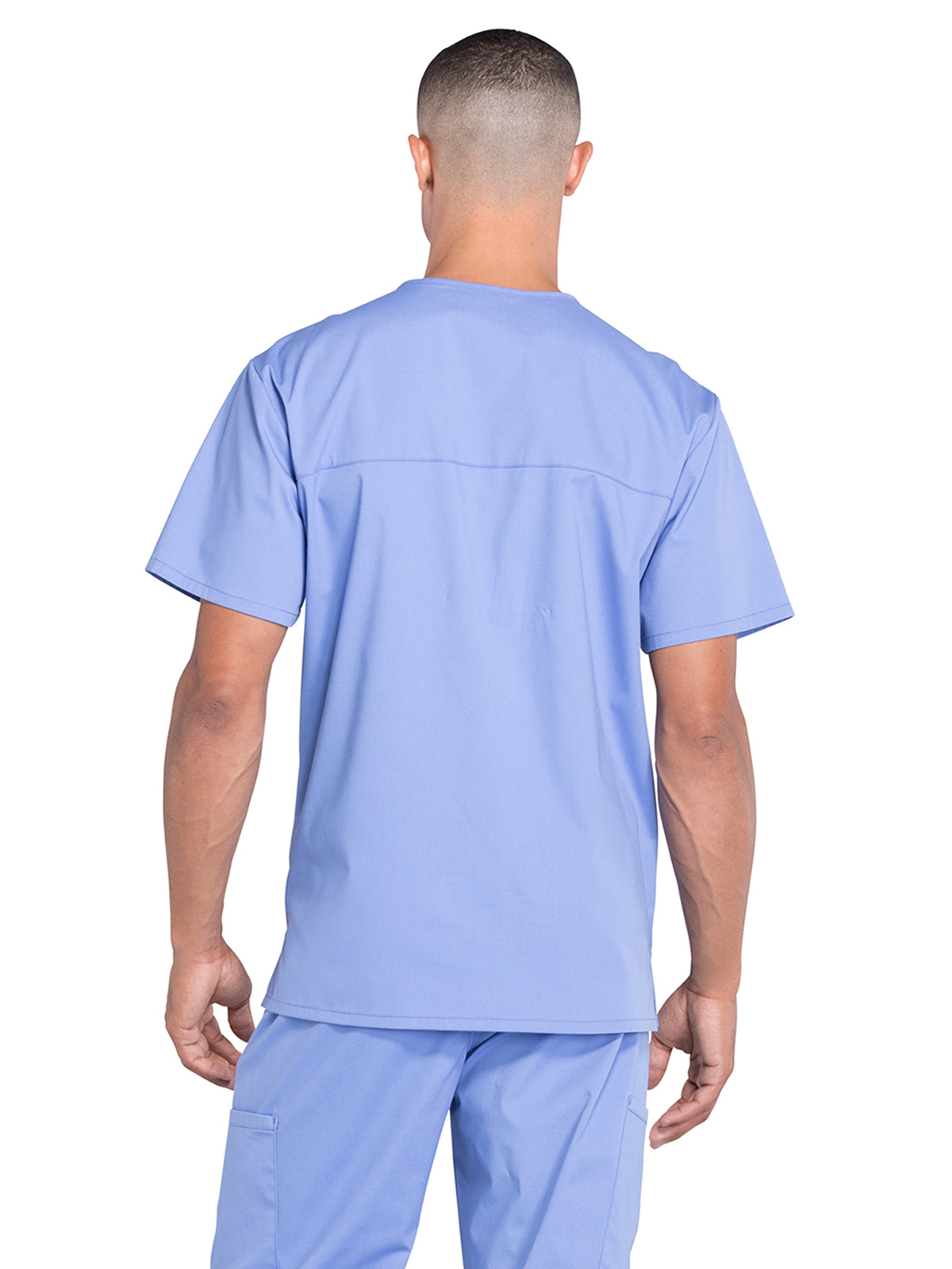 Men's 4-Pocket V-Neck Top - WW695 - Ciel Blue