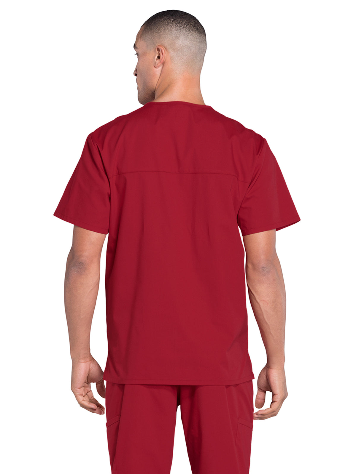 Men's 4-Pocket V-Neck Top - WW695 - Red