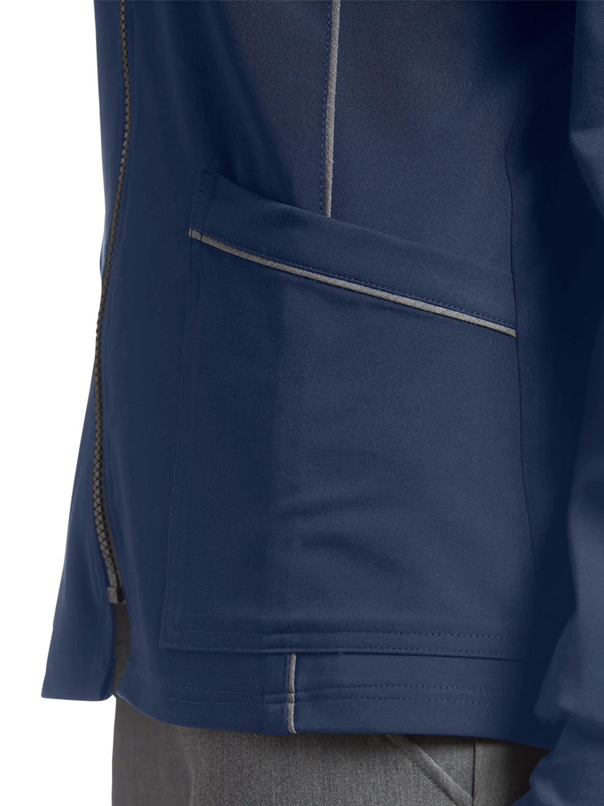 Women's 3-Pocket Crew Neck Warm-Up Jacket - 953 - Navy
