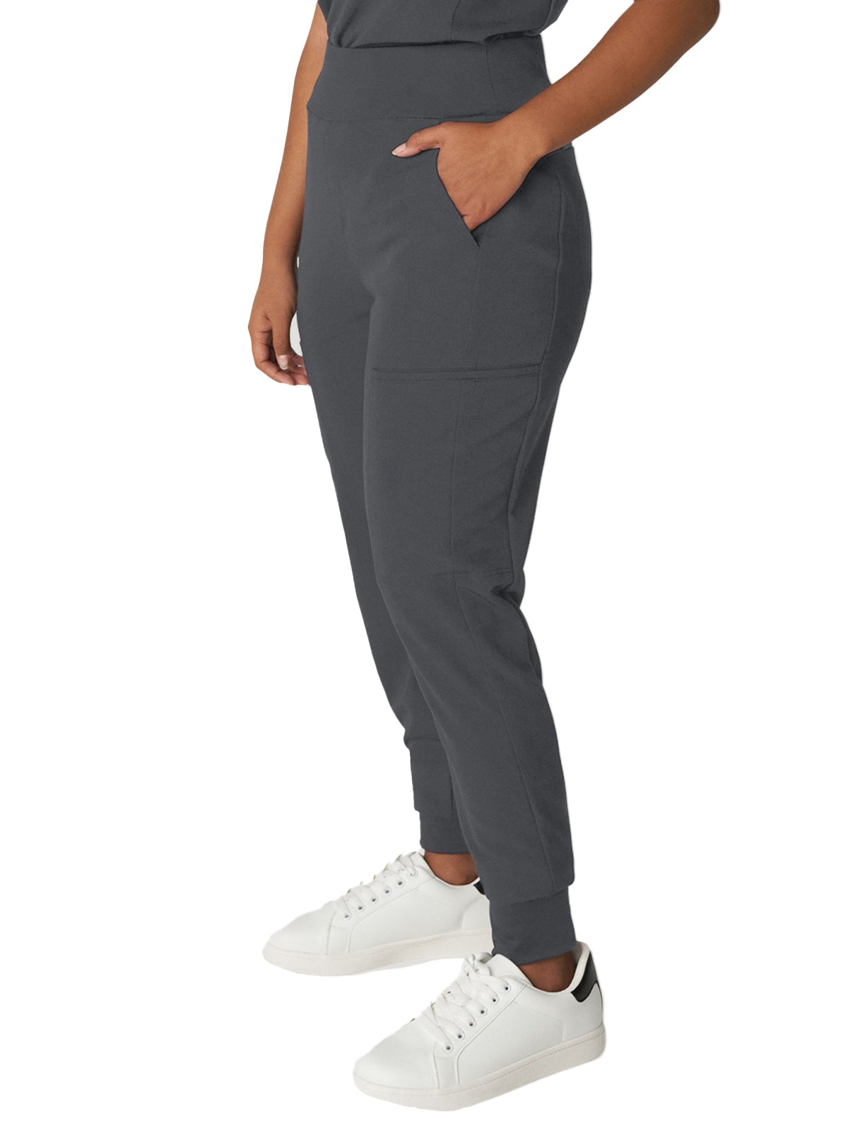 Women's 7-Pocket High-Rise Yoga Waist Jogger Pant - WB410 - Dark Pewter