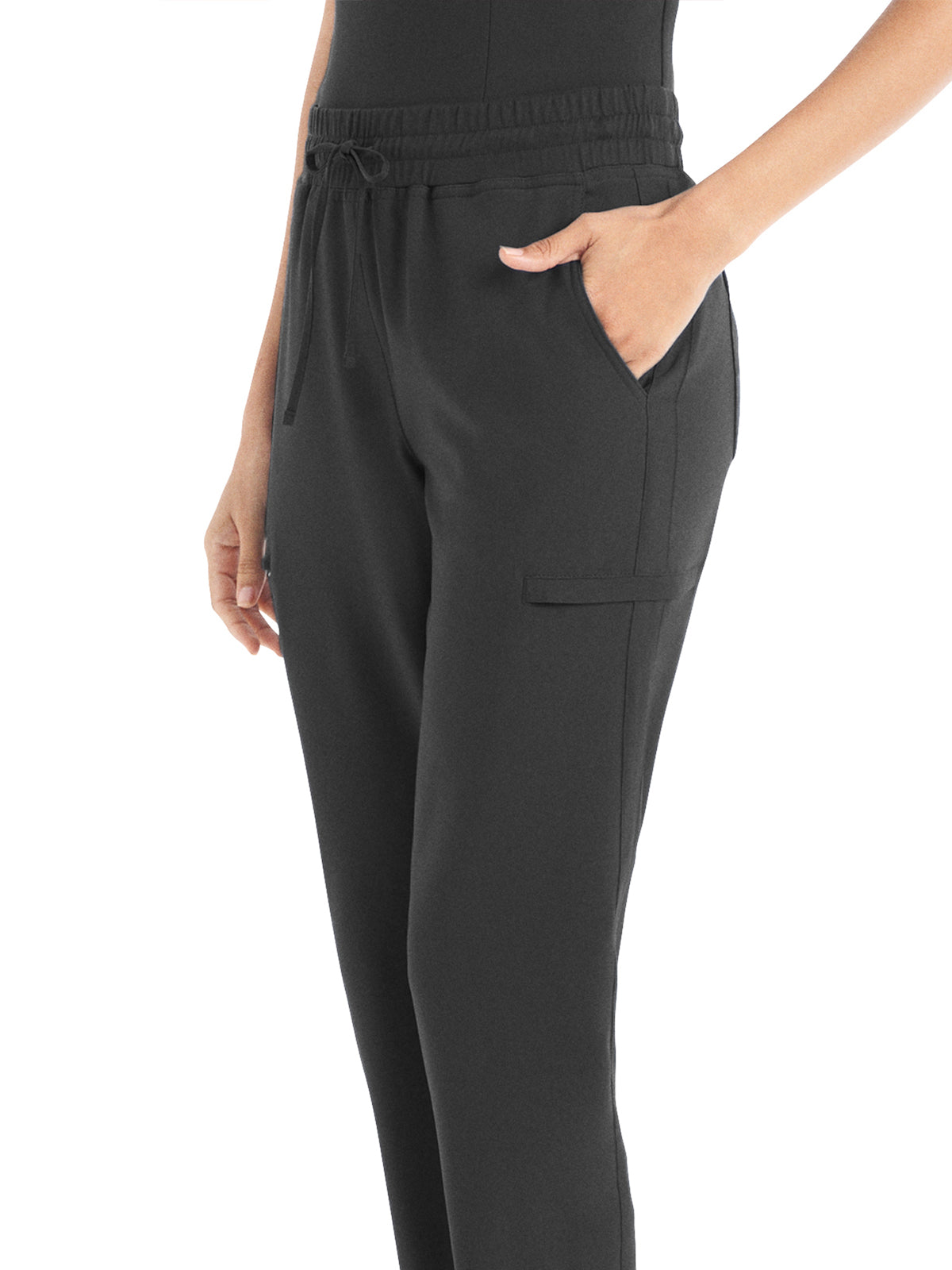 Women's 6-Pocket Hi-Low Leg Cuffs Jogger Pant - WB415 - Pewter