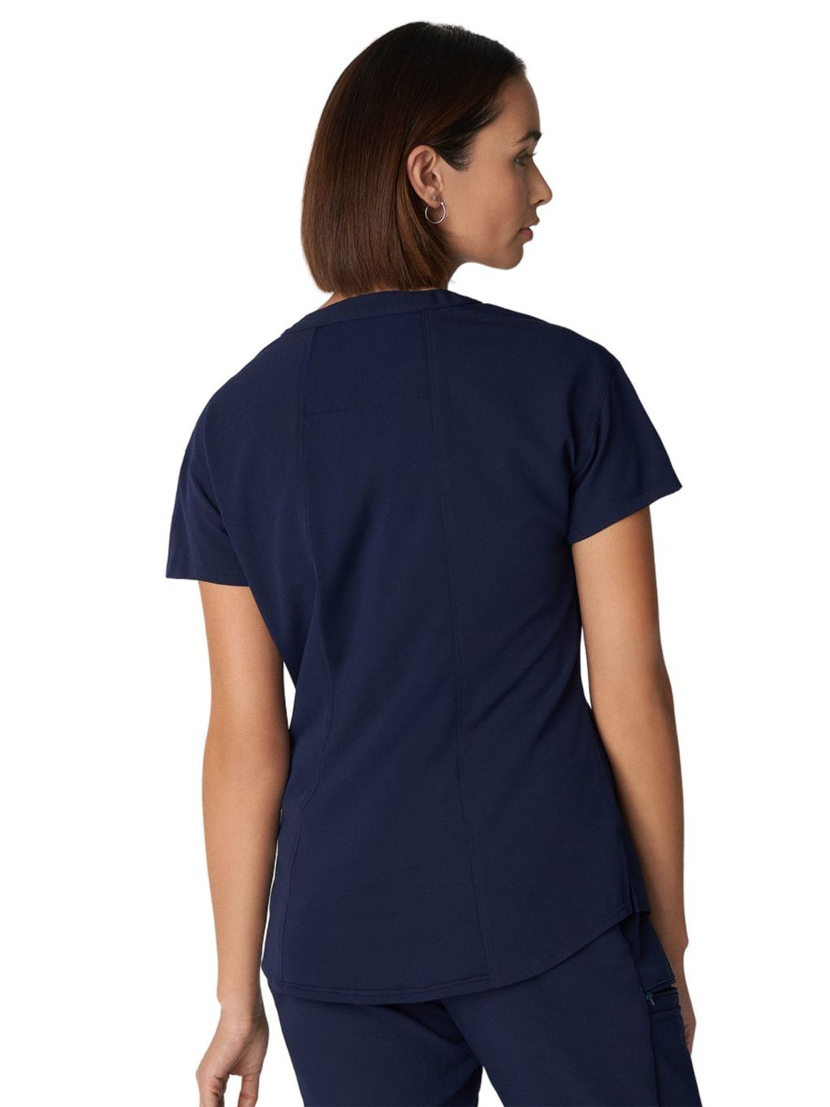 Women's 1-Pocket Tuckable V-Neck Top - WT114 - Navy