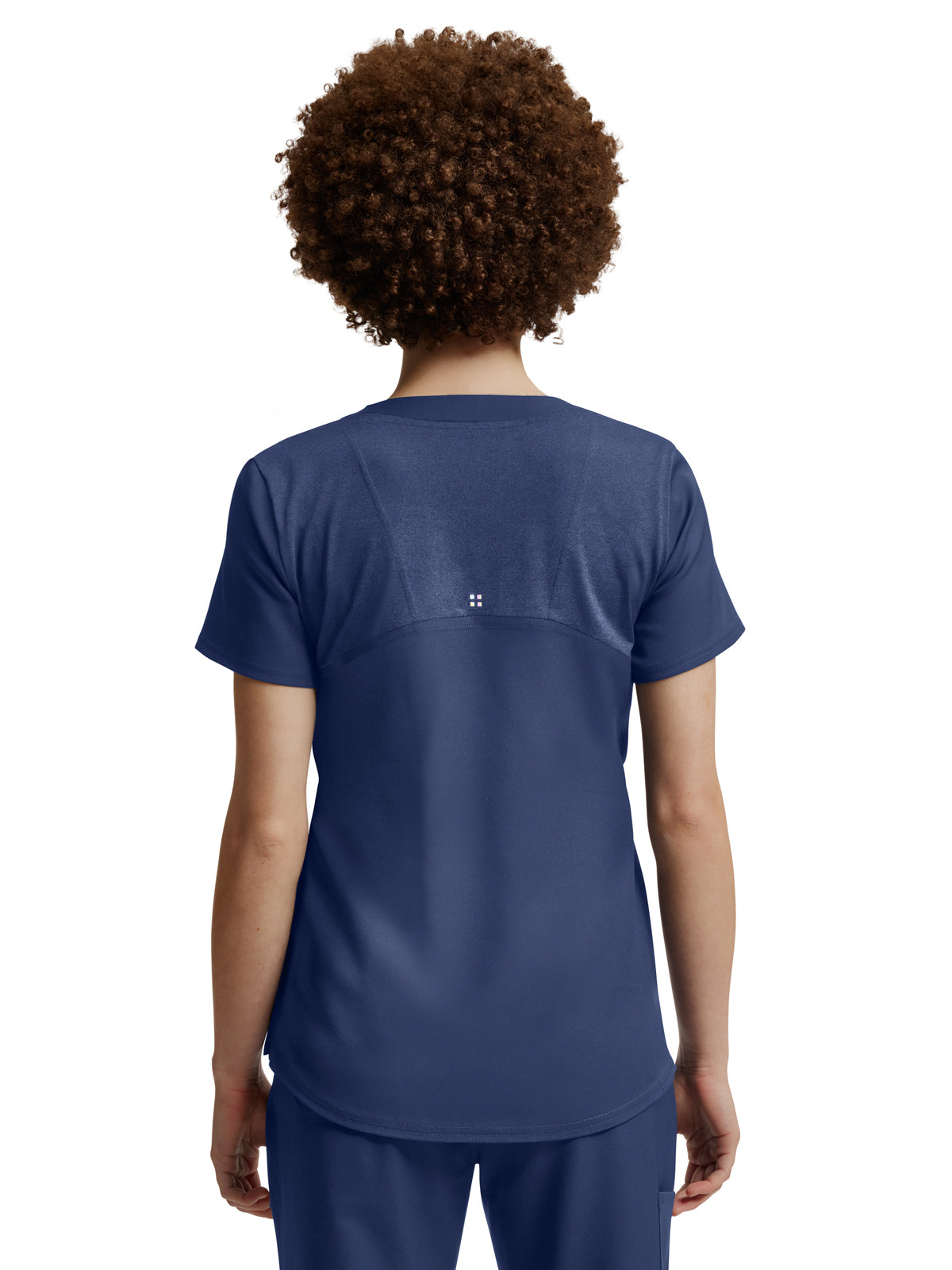 Women's Curved V-Neckline Top - WT121 - Navy