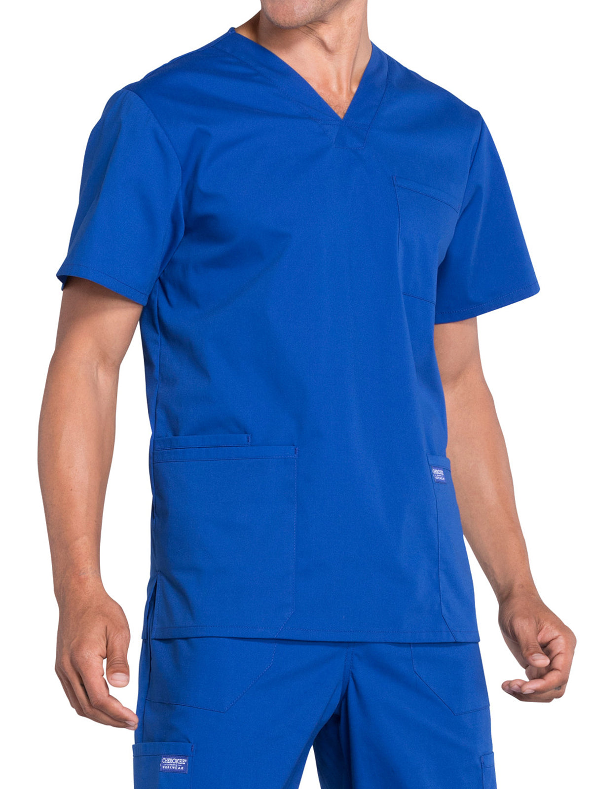 Men's 4-Pocket V-Neck Top - WW695 - Galaxy Blue