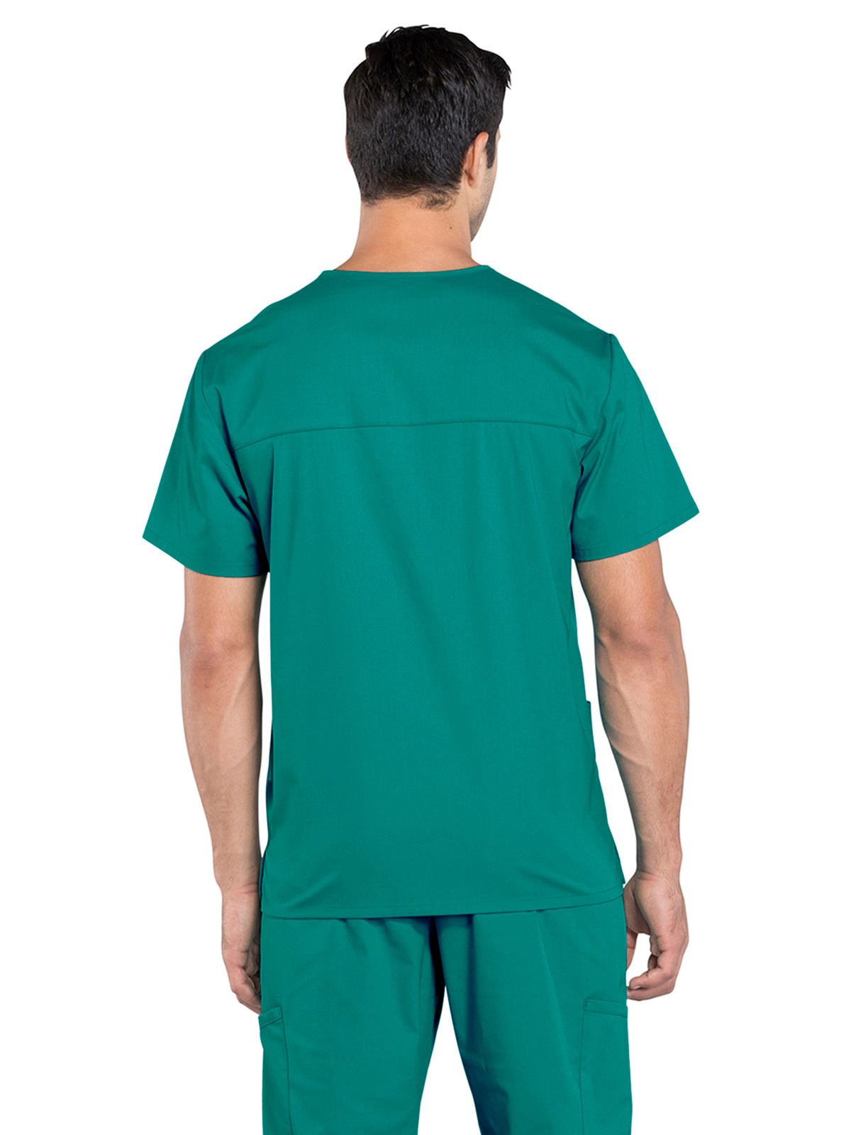 Men's 4-Pocket V-Neck Top - WW695 - Teal Blue