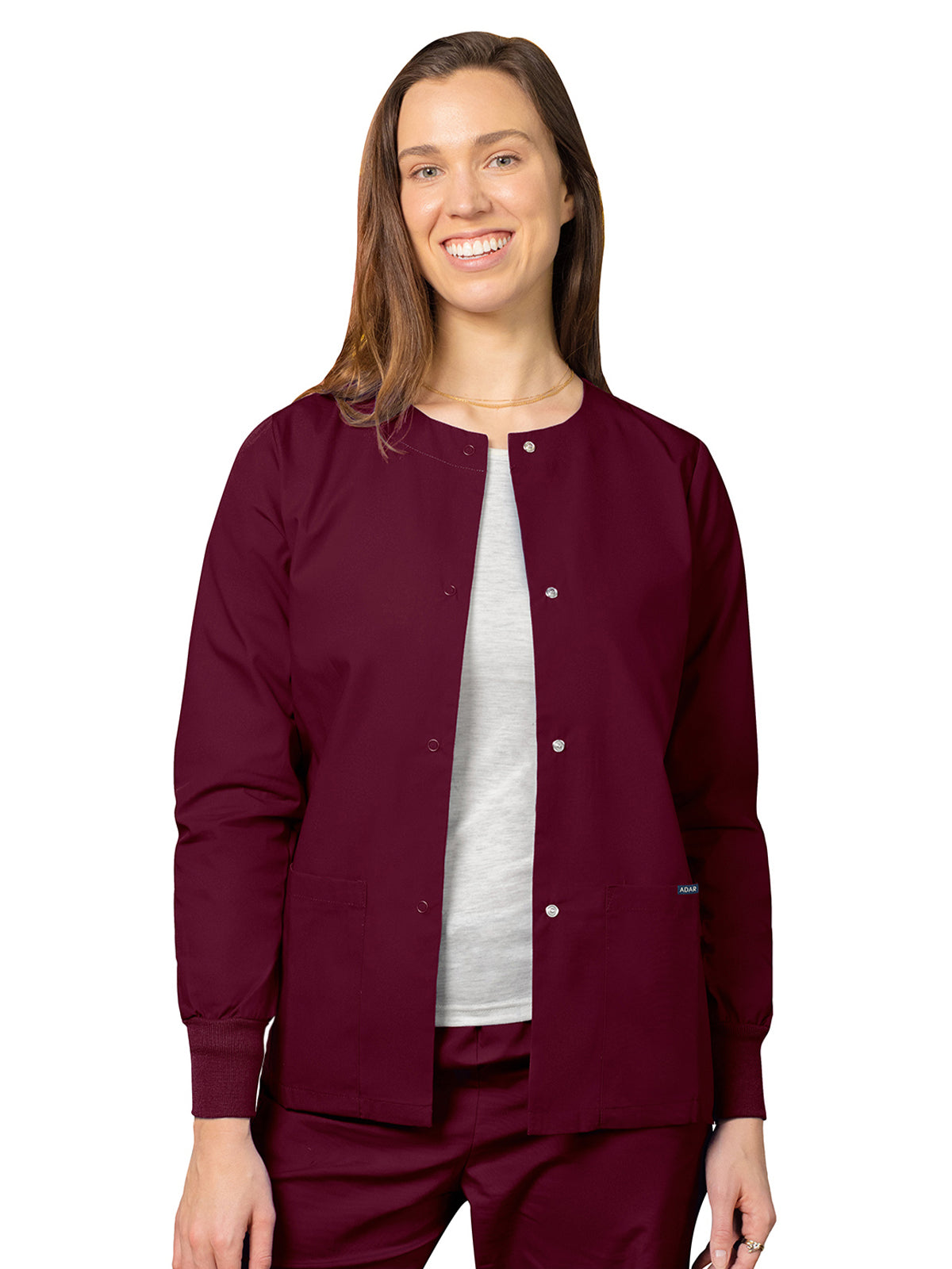 Women's Round Neck Scrub Jacket