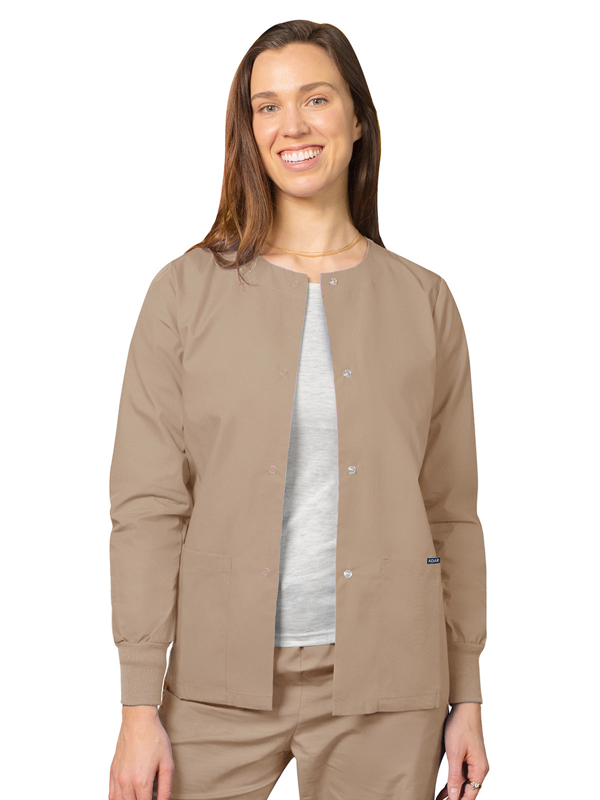 Women's Round Neck Scrub Jacket