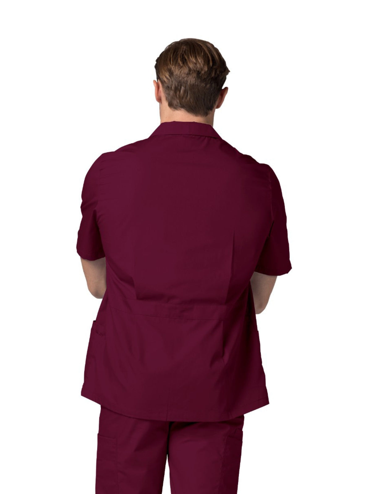 Men's Zippered Short Sleeve Scrub Jacket