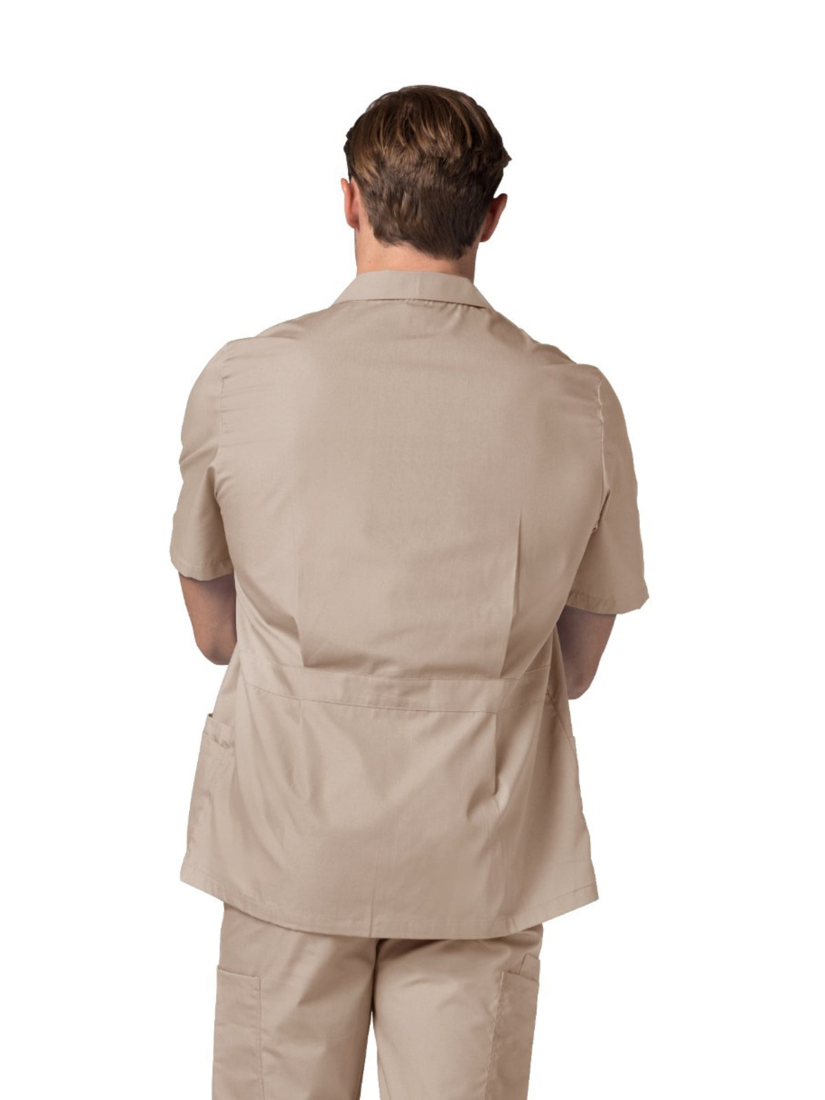 Men's Zippered Short Sleeve Scrub Jacket