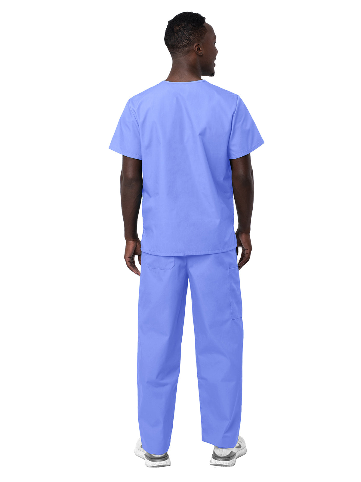 Unisex V-Neck Top Drawstring Pant Scrub Set