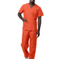 Unisex V-Neck Top Drawstring Pant Scrub Set